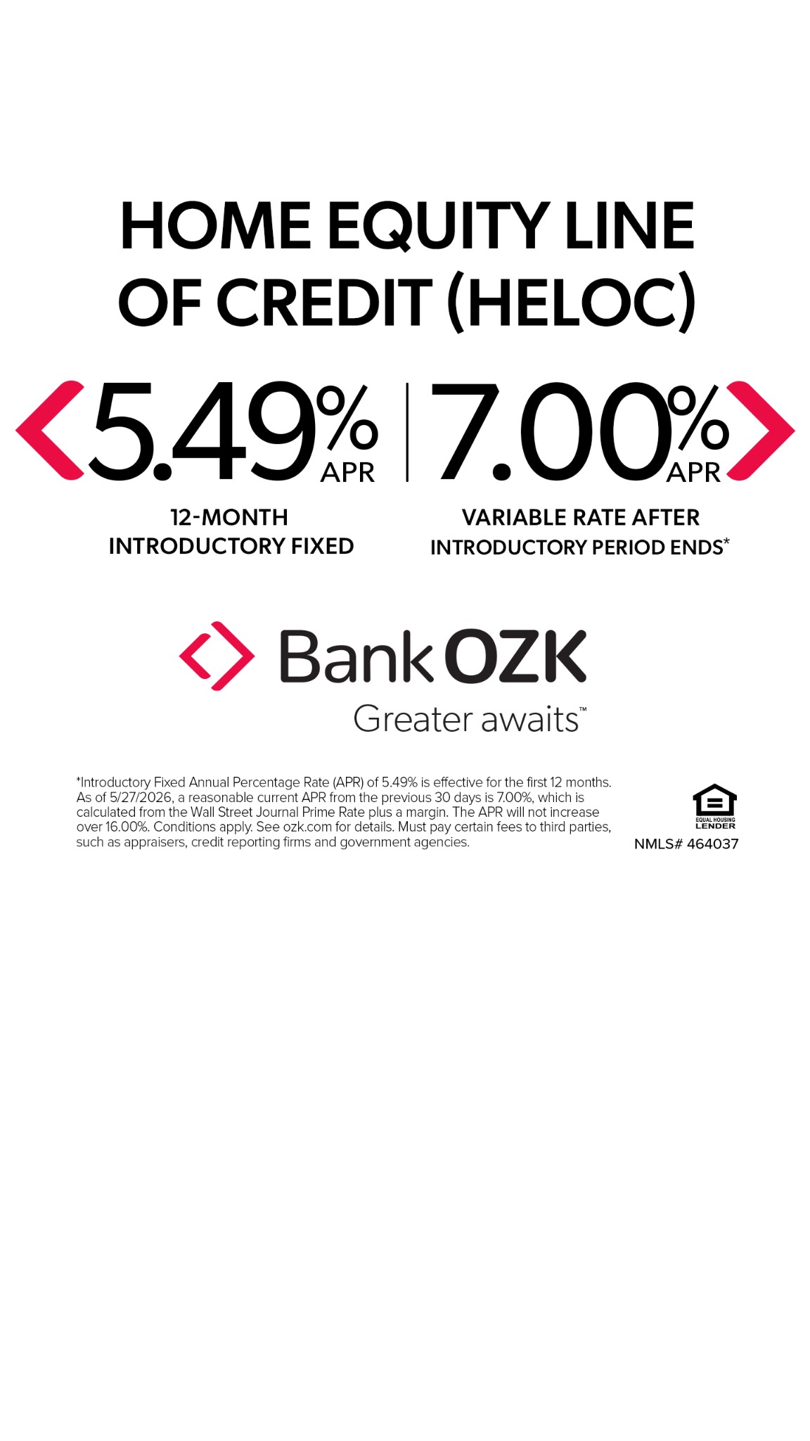 Bank OZK Facebook ad