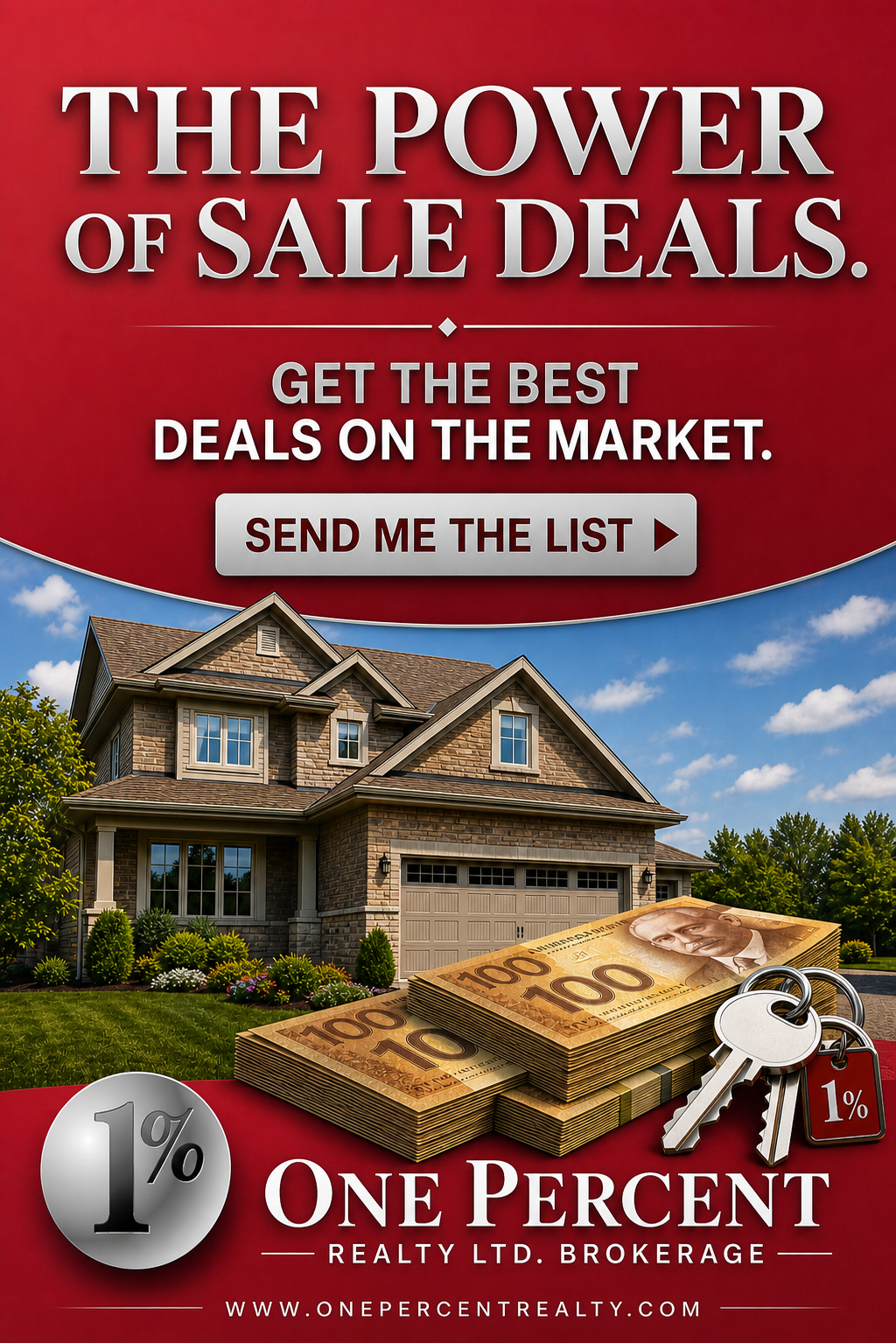 One Percent Realty Ltd. Brokerage Ontario Facebook ad from May 3, 2026