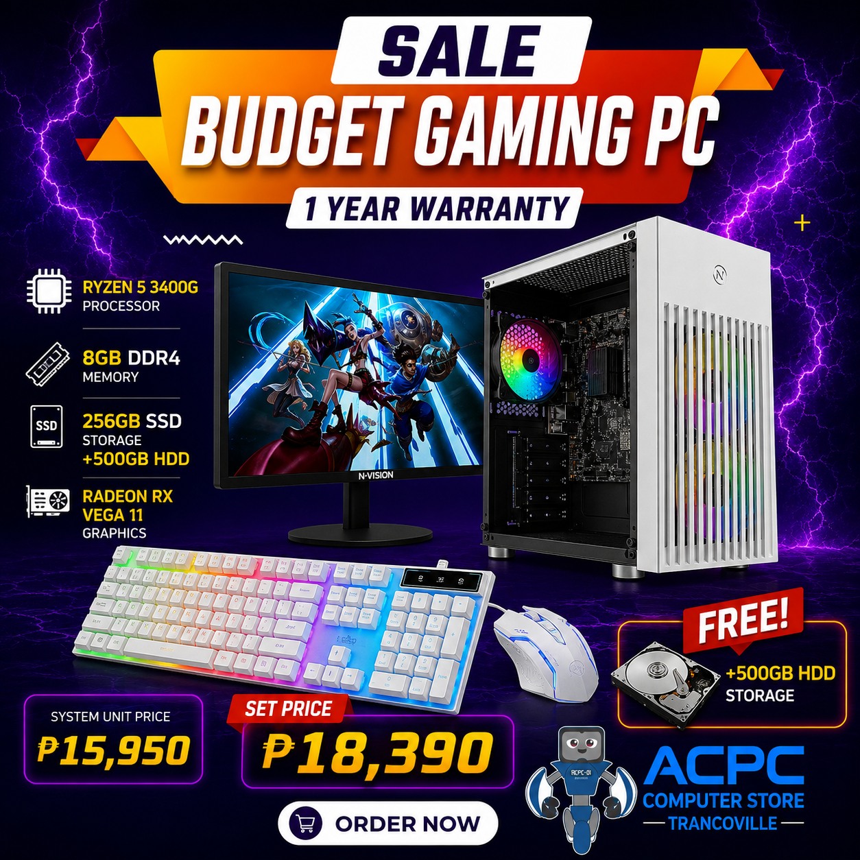 AC PC Facebook ad: TATLONG SULIT NA CHOICE, ISANG STORE LANG!