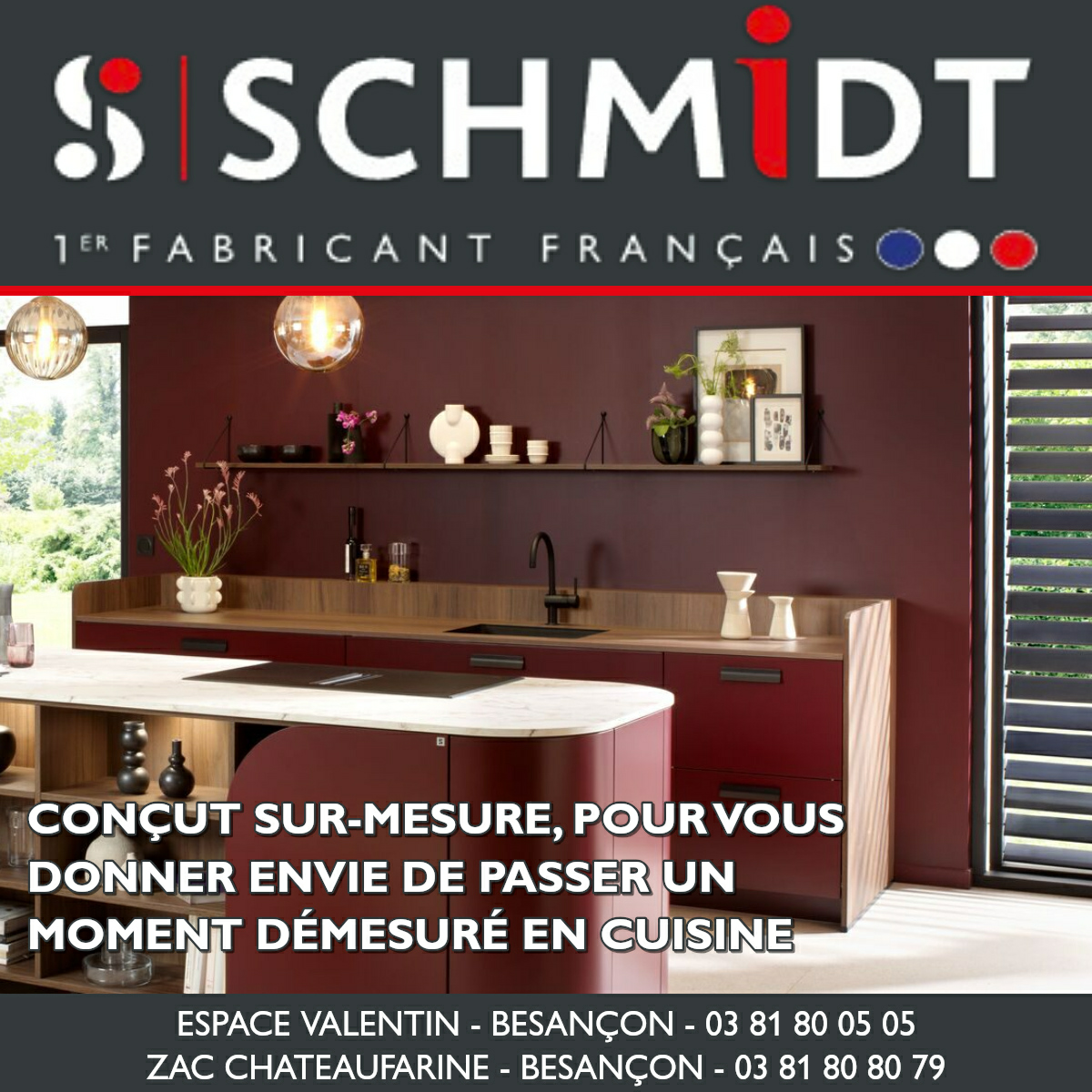Publicité - Cuisines vente & installation Facebook ad: Cuisiniste Besançon - SCHMIDT: nos magasins de cuisine…