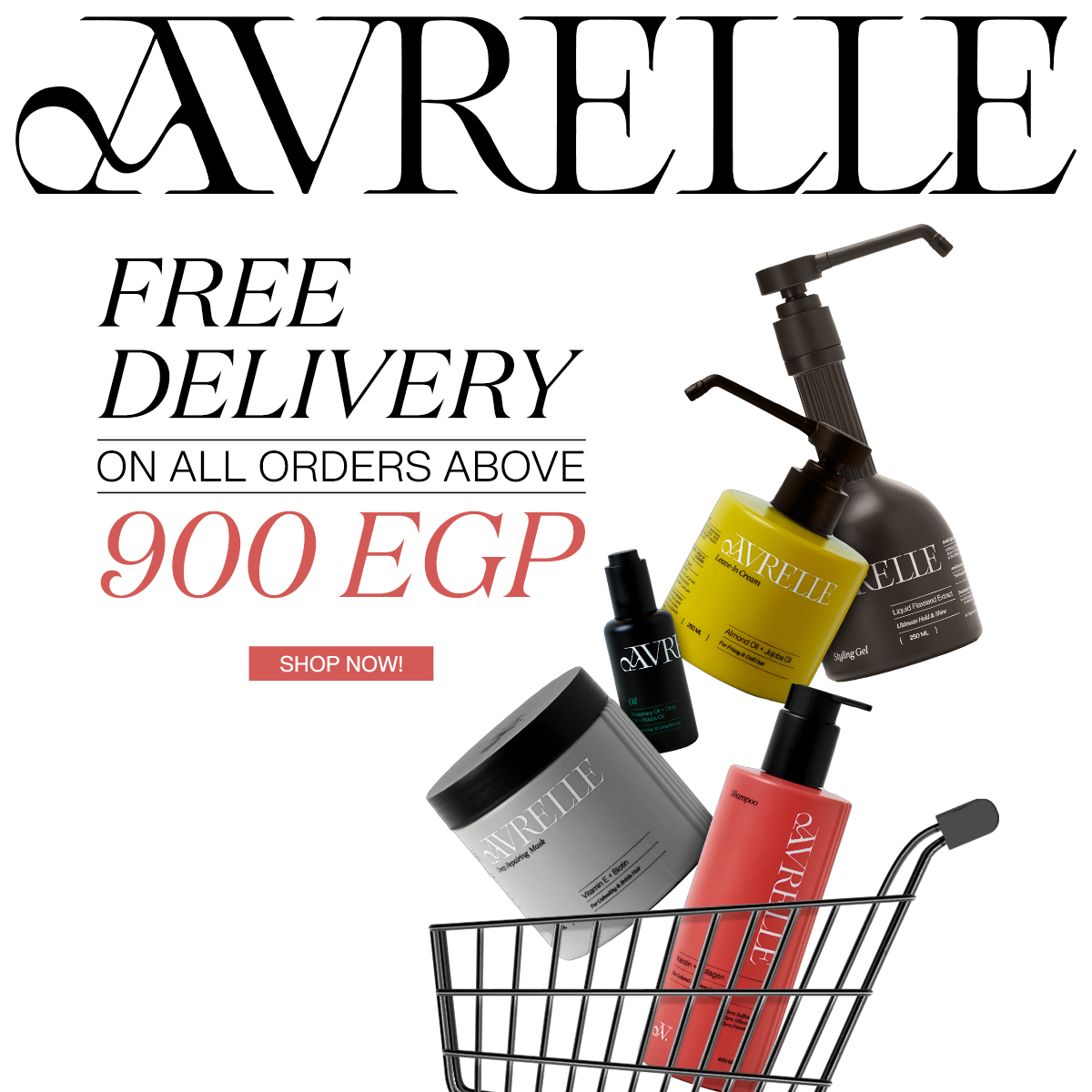 Avrelle Cosmetics Facebook ad: Free shipping!