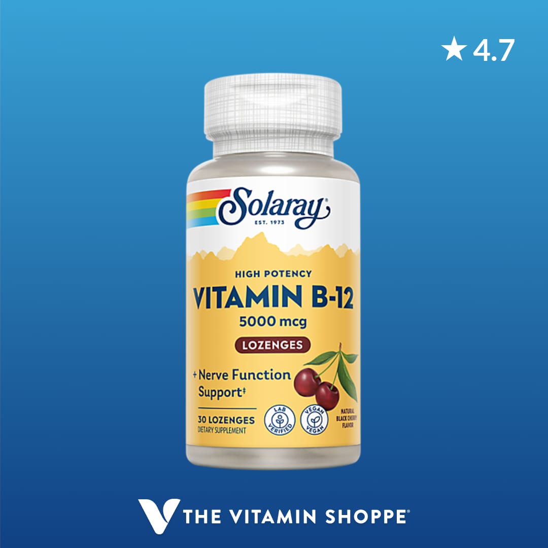 The Vitamin Shoppe Facebook ad: Live brighter with Solaray supplements rooted in nature…