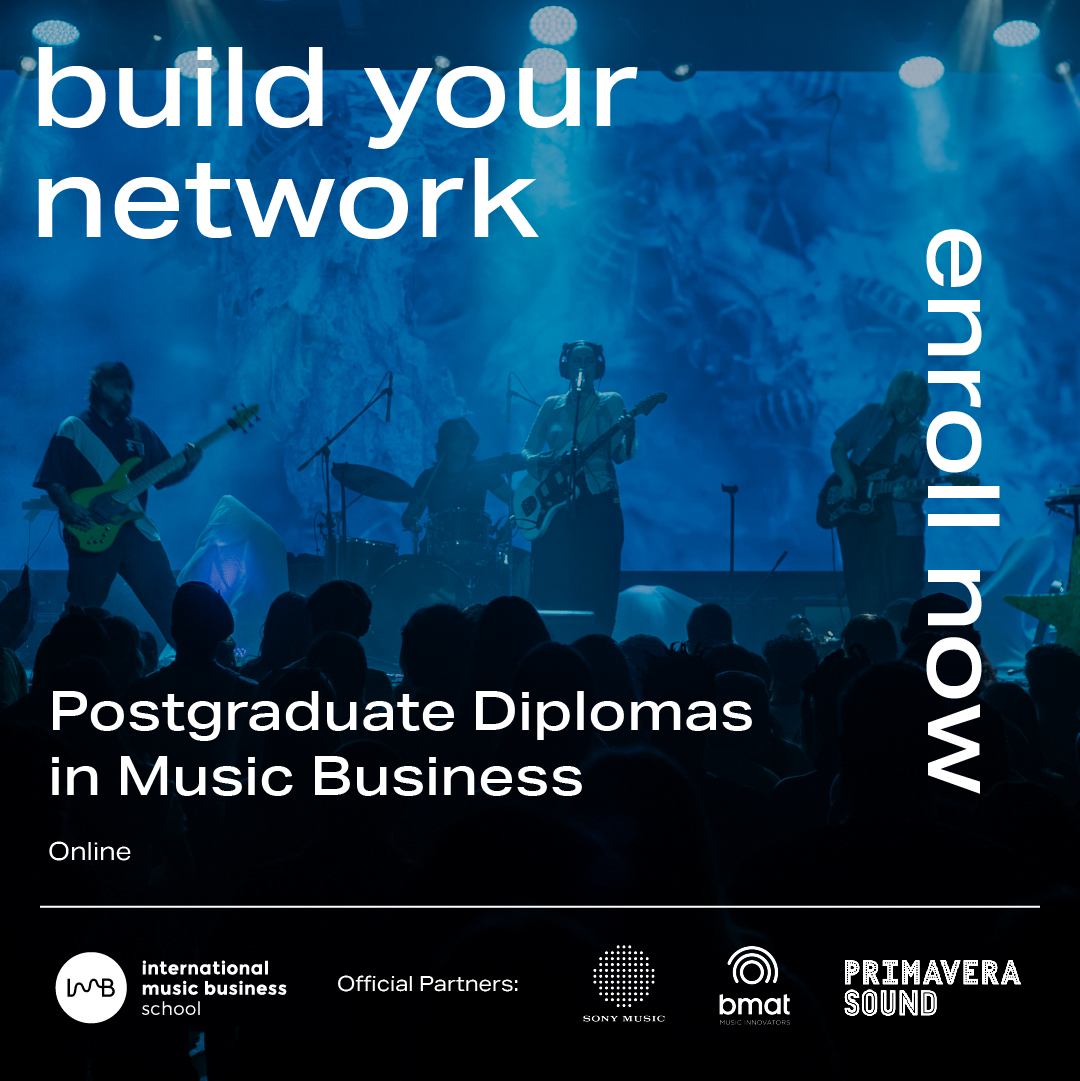 IMB International Music Business School Facebook ad from Jul 21, 2026