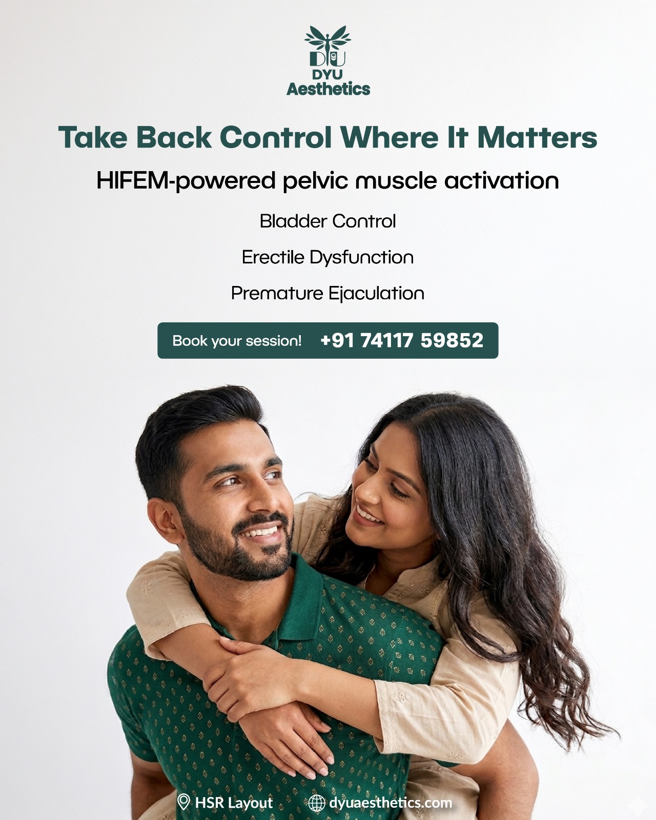 DYU Healthcare Facebook ad: Non-Invasive Kegels Chair Therapy - Starting ₹1,999