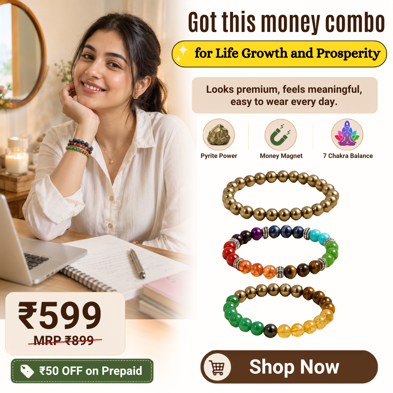 Evashu Crystals Facebook ad