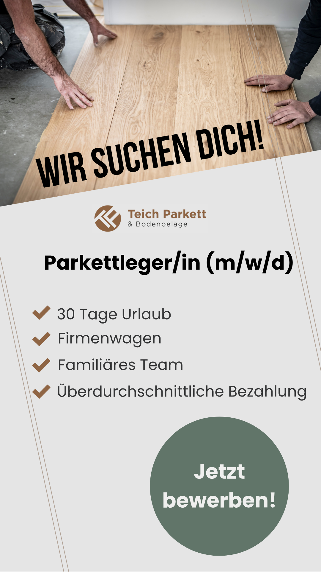 Teich Parkett Facebook ad from Jun 1, 2026