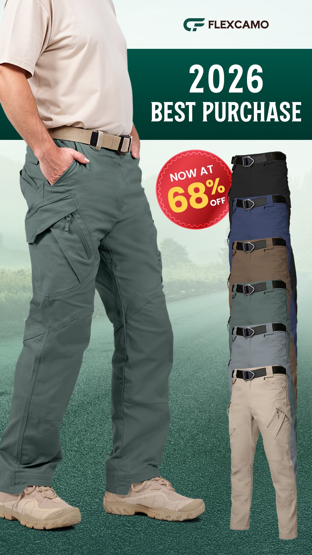 TexWix Facebook ad: LAST DAY 70% OFF Tactical Waterproof Pants