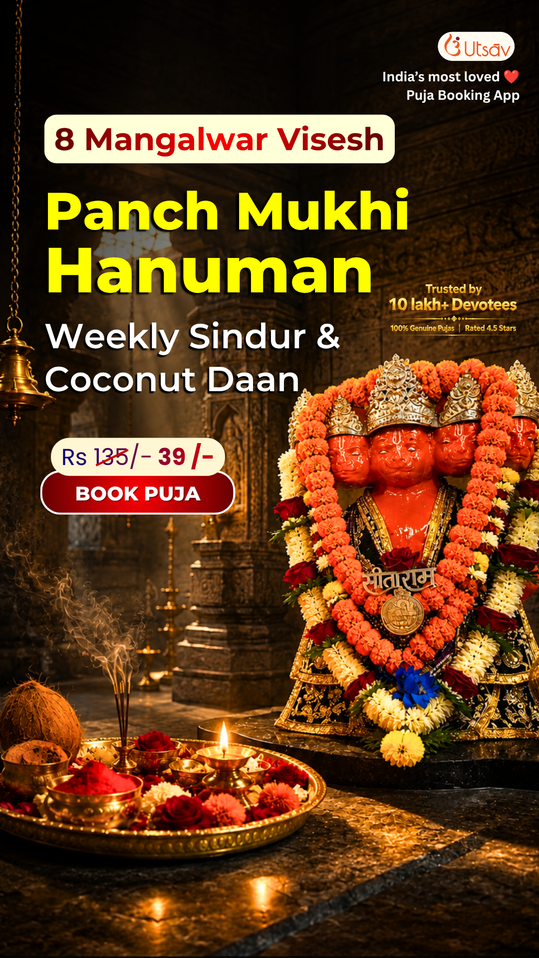 Utsav App : India’s most Loved  Puja Booking App Facebook ad