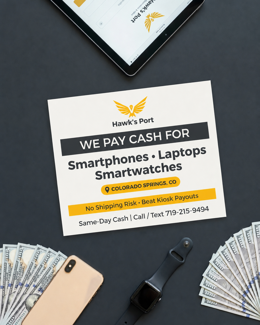 Hawk's Port Electronics & More Facebook ad