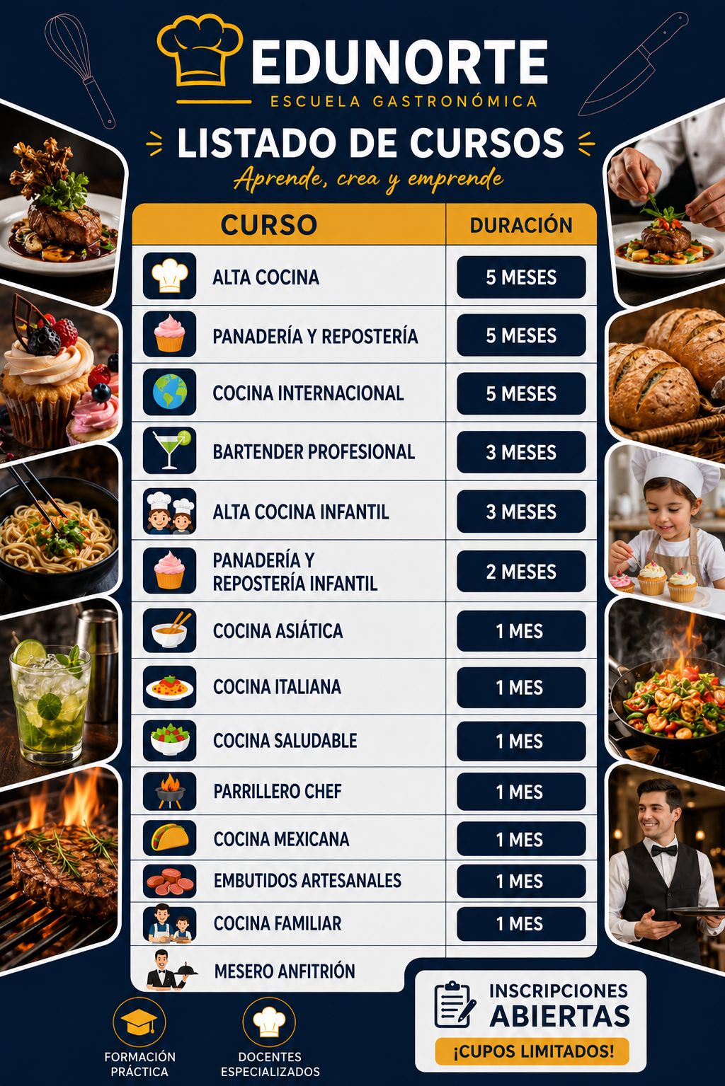 Edunorte Gastronomía CTG Facebook ad: ¡Convierte tu pasión por la cocina en una…