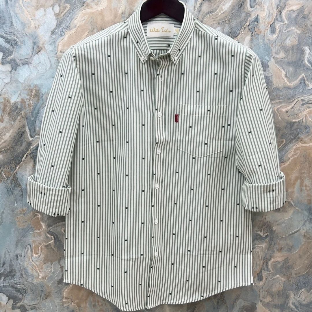 White Tailor Facebook ad: light print Stripe full sleeve premium cotton shirt for men