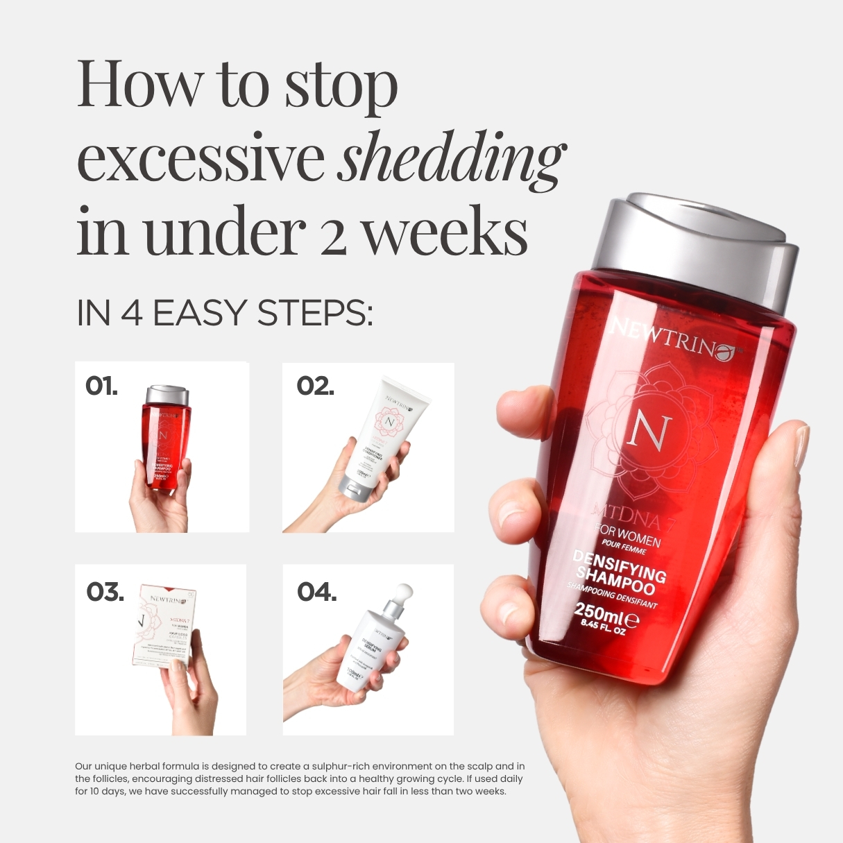 Newtrino Facebook ad: This 4 step hair loss program stops excessive…