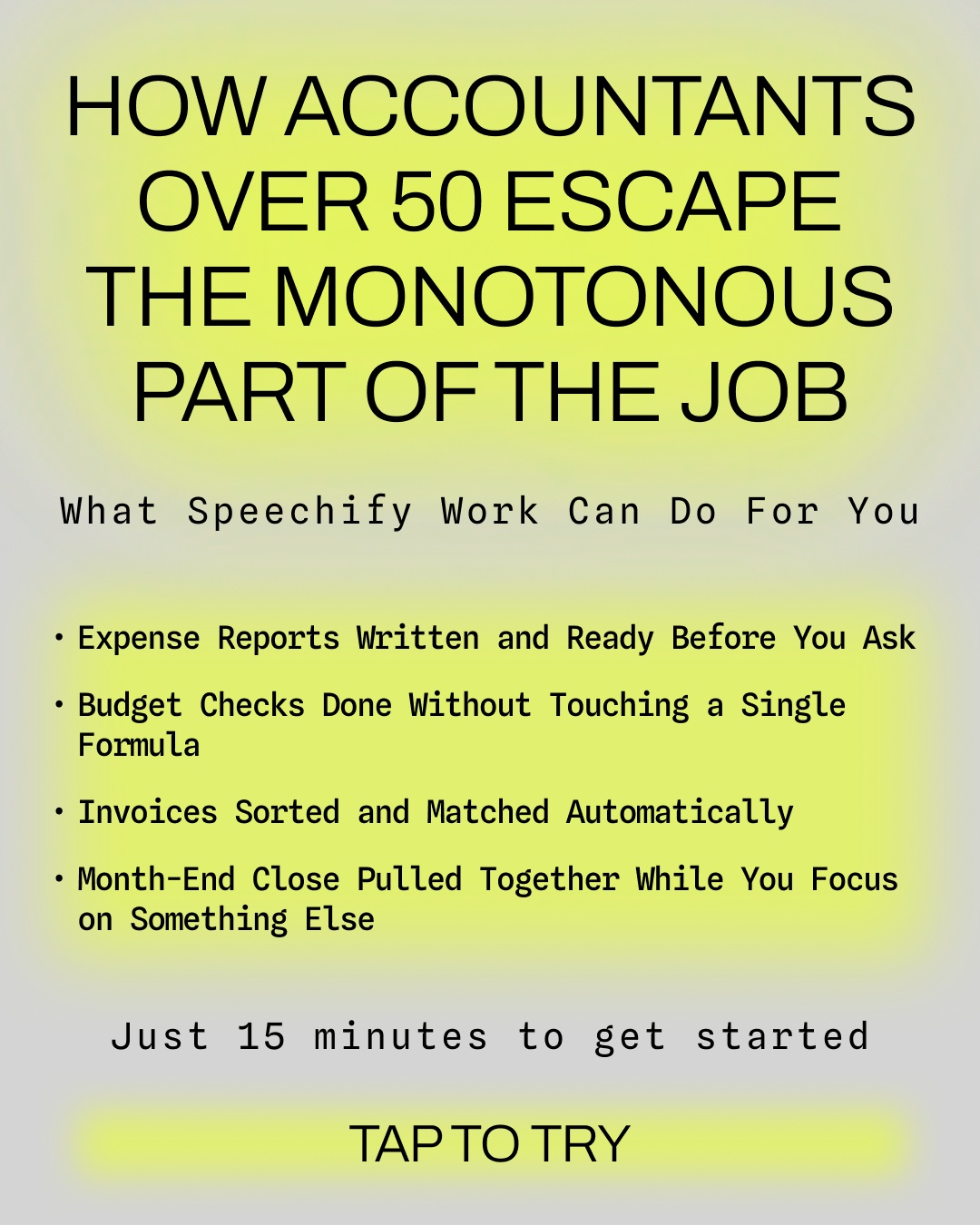 Speechify Work Facebook ad