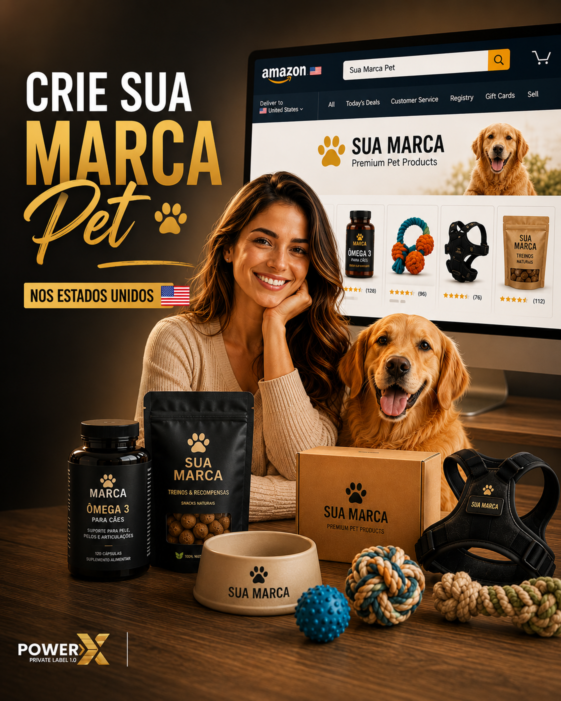 Marcelo Amazon Facebook ad: Crie sua marca de Produtos e Suplemtentos PET para vender…