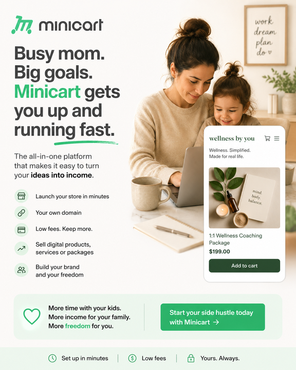 Minicart Facebook ad: Minicart | Run Your Online Store by Chatting with AI