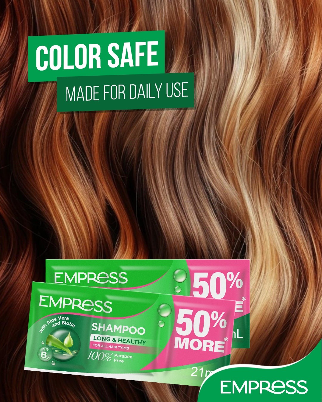 Empress Philippines Facebook ad: Empress Shampoo - Long & Healthy Green 21ml by 12's + 3…