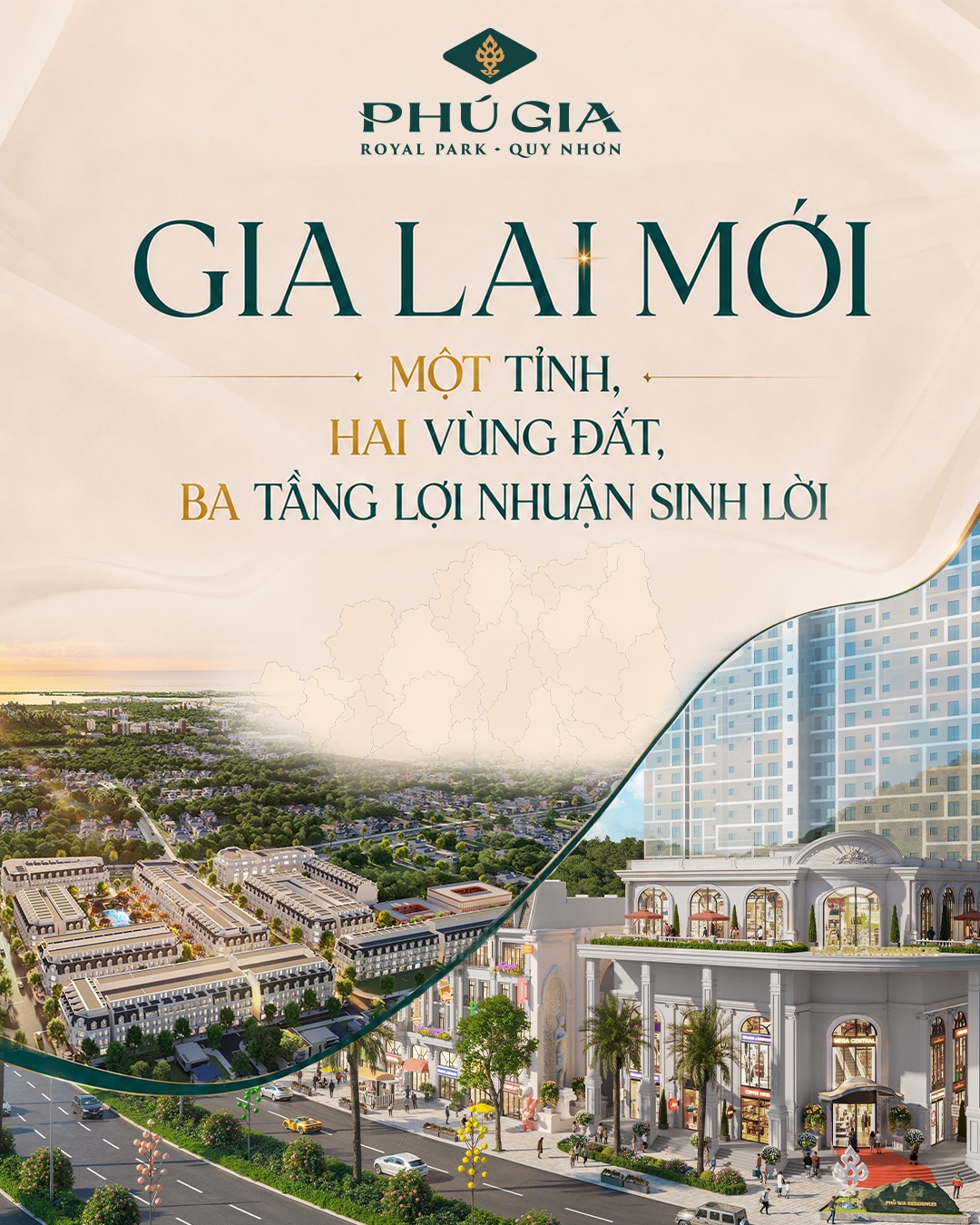 Phú Gia Royal Park Facebook ad: GIA LAI MỚI, MỘT TỈNH, HAI VÙNG ĐẤT…