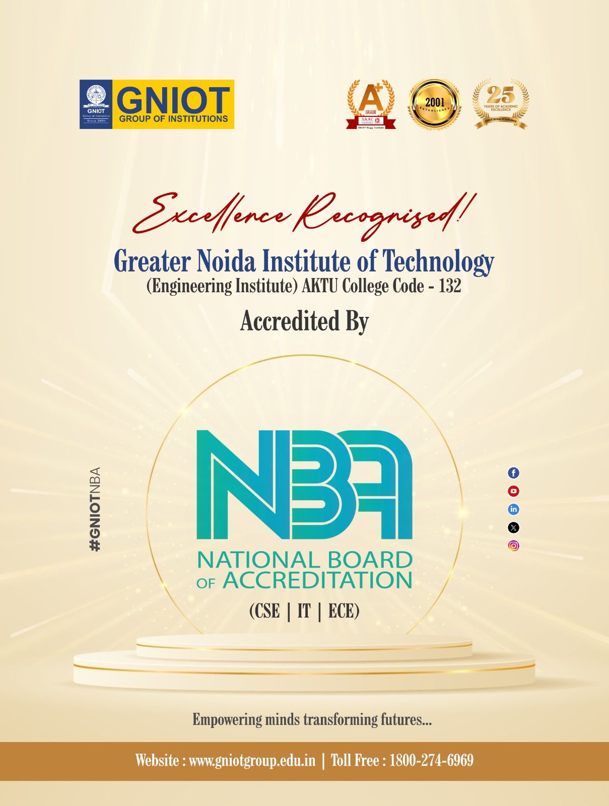 GNIOT Group of Institutions Greater Noida Facebook ad: B.Tech Engineering Colleges in Noida | MBA in Noida