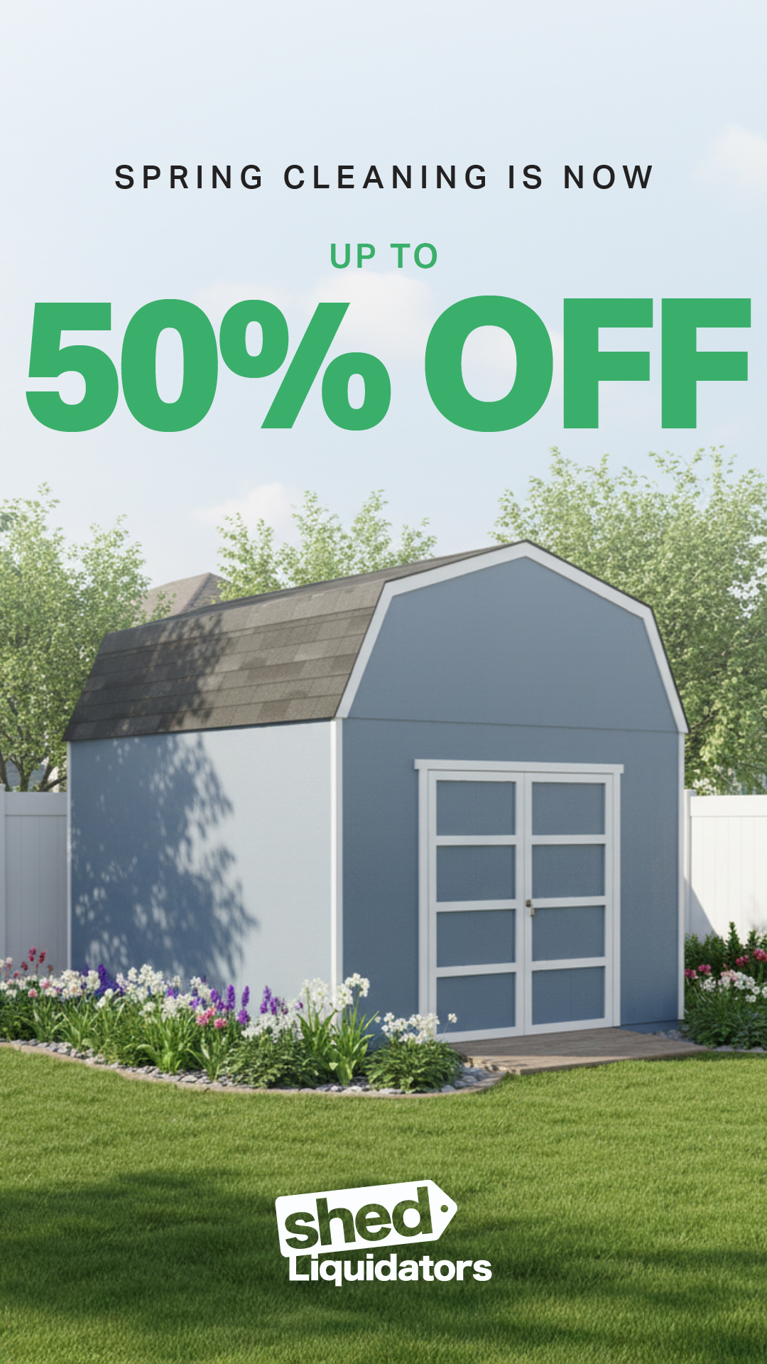 Shed Liquidators Facebook ad from Mar 3, 2026