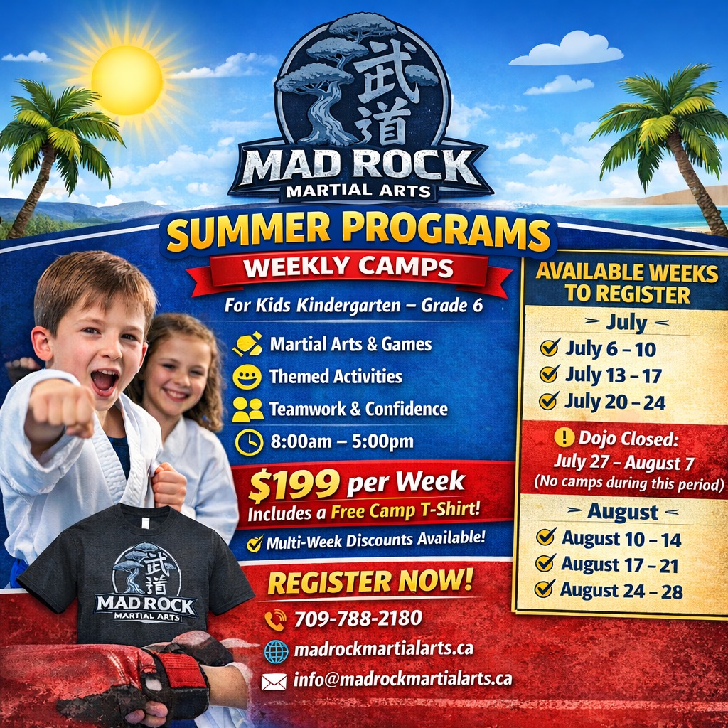 Mad Rock Martial Arts & Fitness Facebook ad: KIDS SUMMER CAMPS OPEN!