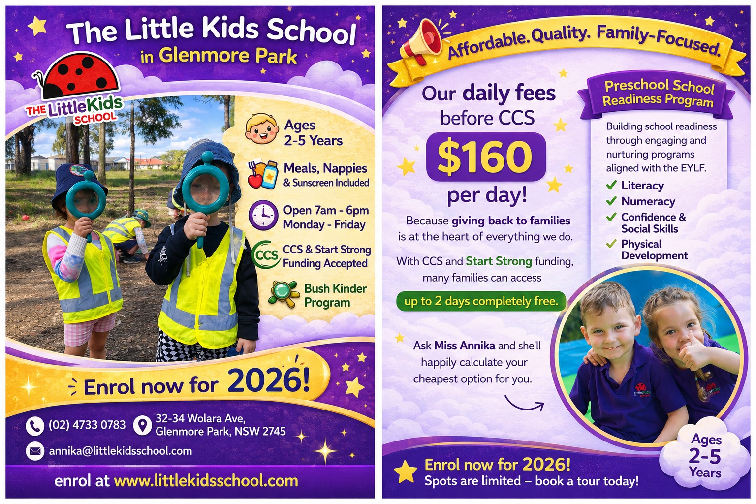 The Little Kids School Glenmore Park Facebook ad