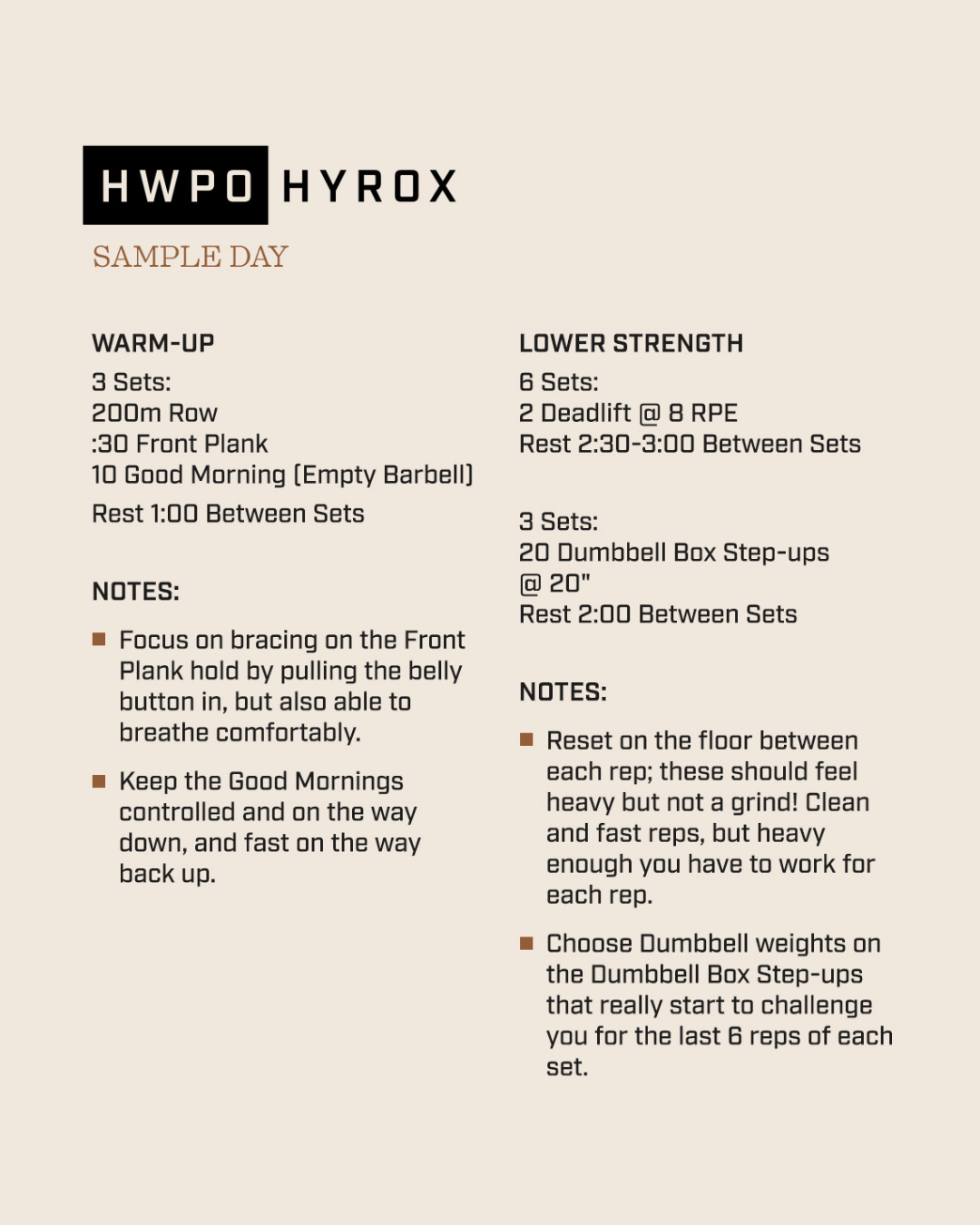 HWPO Training Facebook ad: Curious what training with HWPO HYROX actually looks…