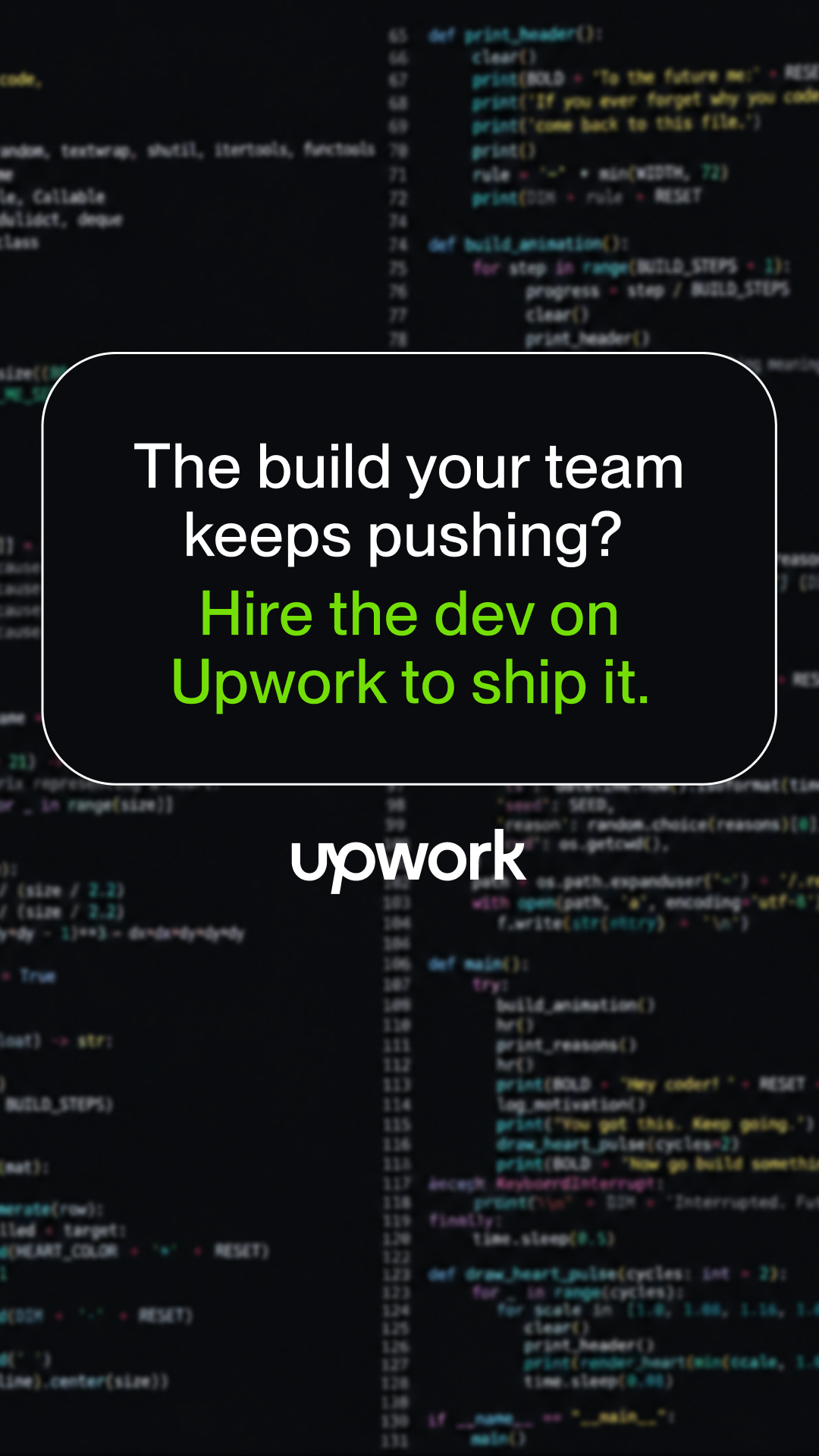 Upwork Facebook ad