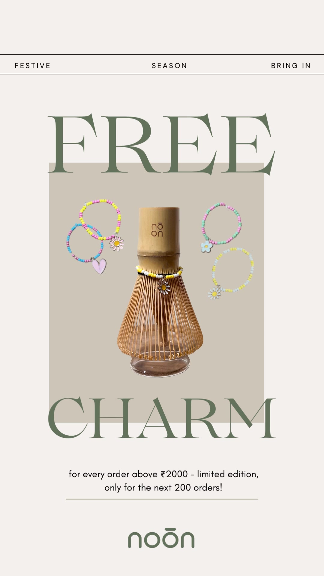 The Noon Club Facebook ad: Free Matcha Whisk with Orders Above ₹2000!