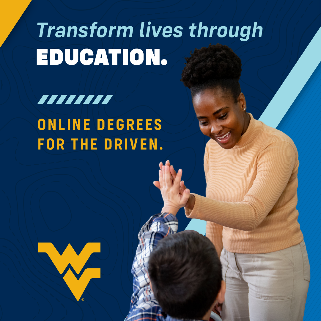 WVUOnline Facebook ad: Empower the next generation and strengthen your community.