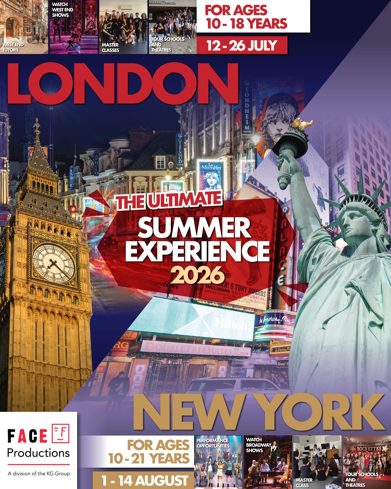 Face Productions Facebook ad: BEST SUMMER 2026 CAMPS