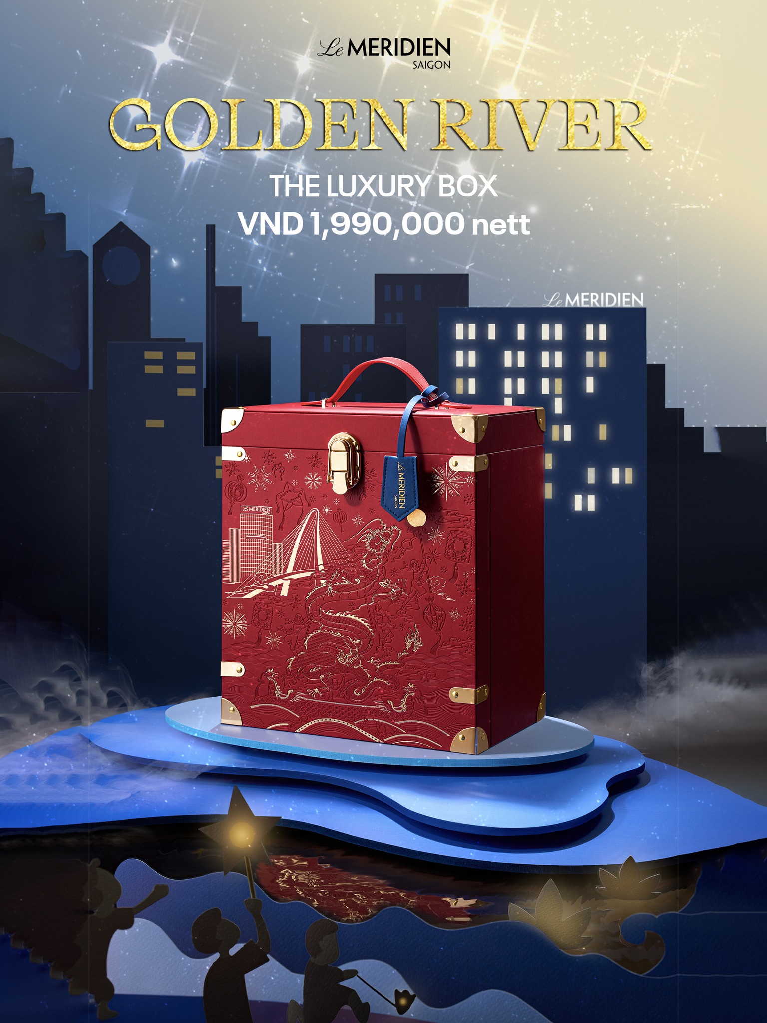 Le Méridien Saigon Facebook ad: 𝗚𝗢𝗟𝗗𝗘𝗡 𝗥𝗜𝗩𝗘𝗥 | 𝘈 𝘊𝘖𝘓𝘓𝘌𝘊𝘛𝘐𝘉𝘓𝘌 𝘖𝘍…