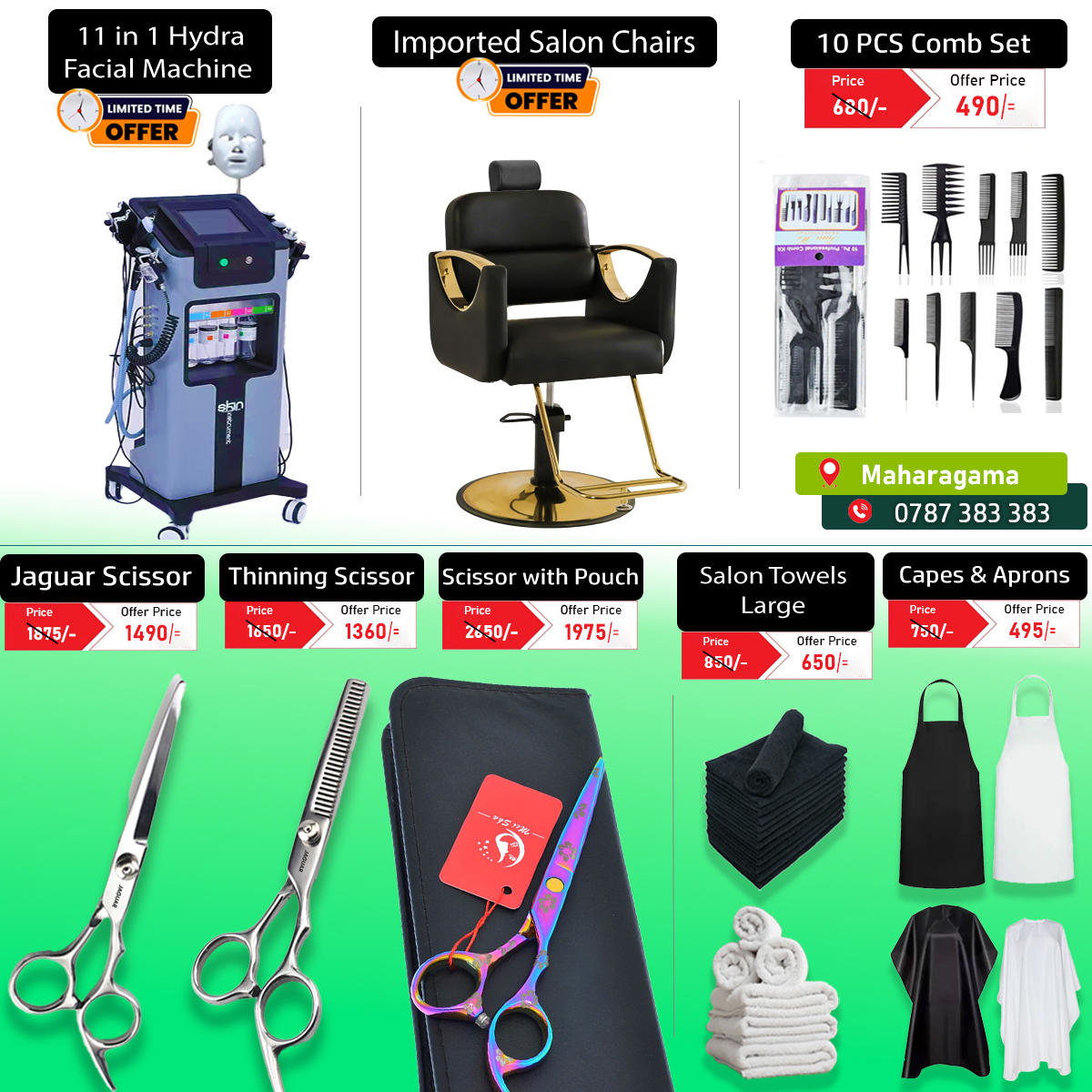 Everglowy Salon Equipment & Cosmetics Facebook ad: අලුතින් පටන්ගන්න ඔයාගෙ Salon එකට, Aesthetic Centre එකට…