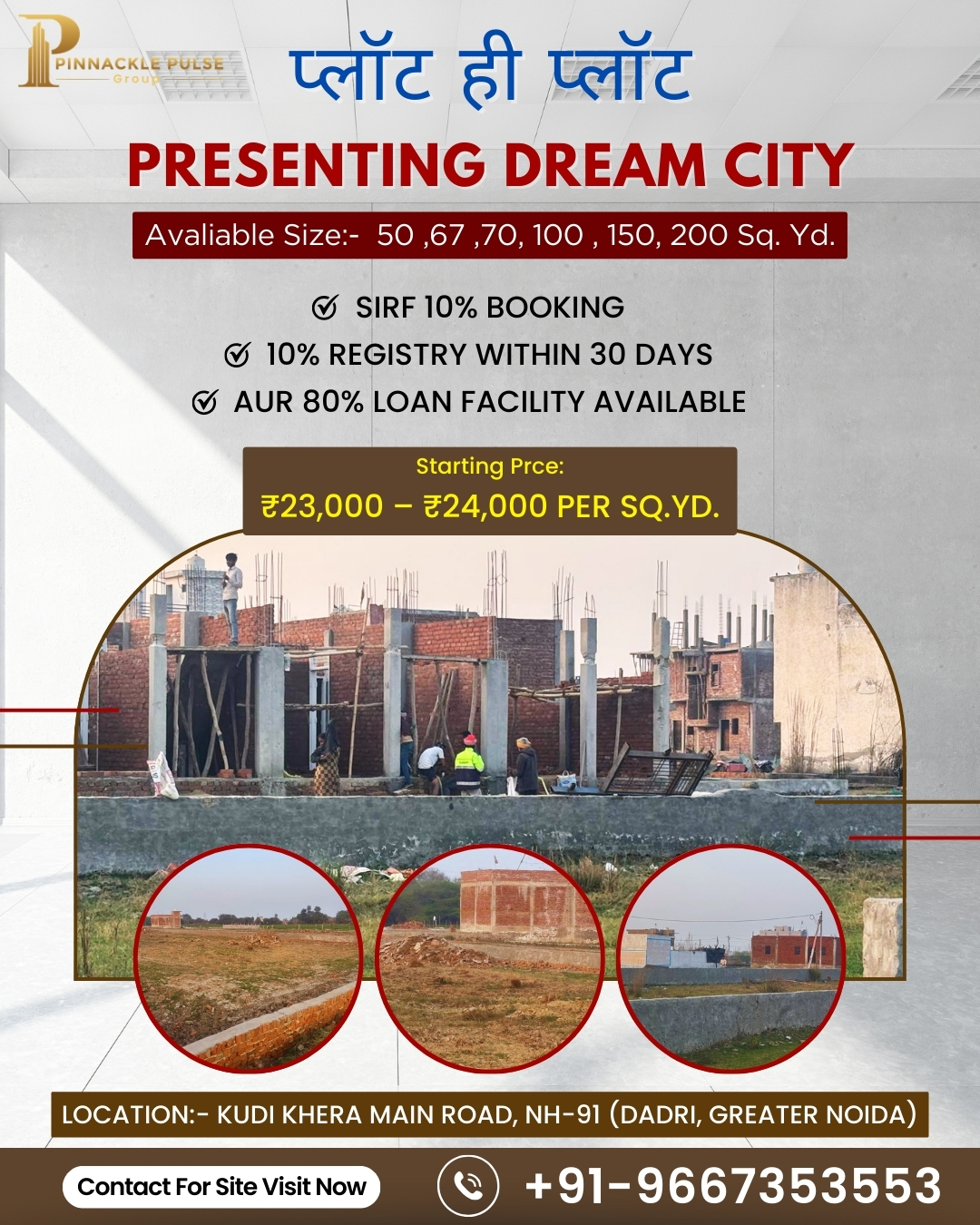 Pinnackle Pulse Group Facebook ad: Looking for an affordable plot in Greater Noida…