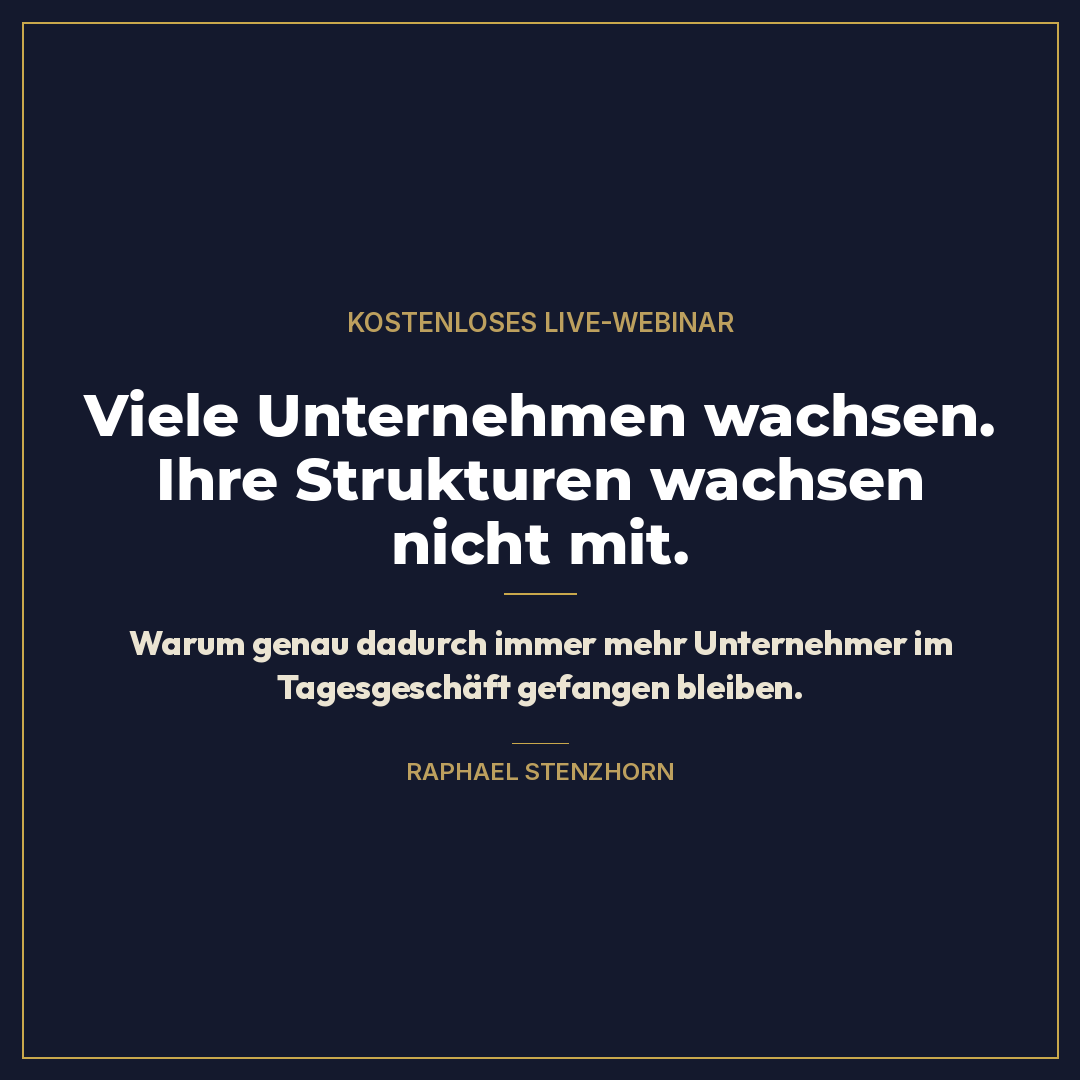 Raphael Stenzhorn - Werde vom Selbstständigen zum Unternehmer Facebook ad: 1.000+ zufriedene Kunden