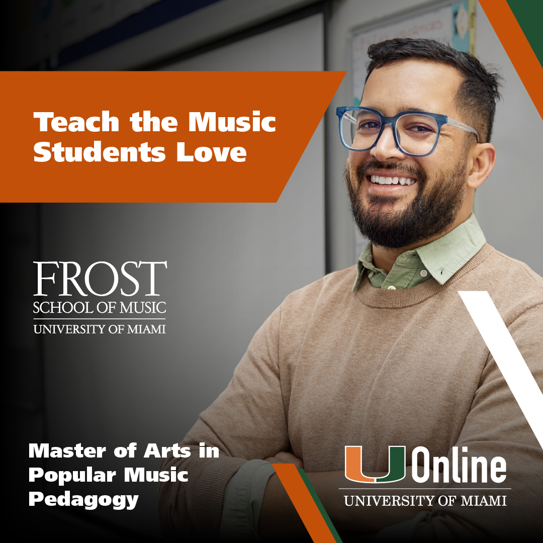 University of Miami UOnline Facebook ad: Advance in the music industry