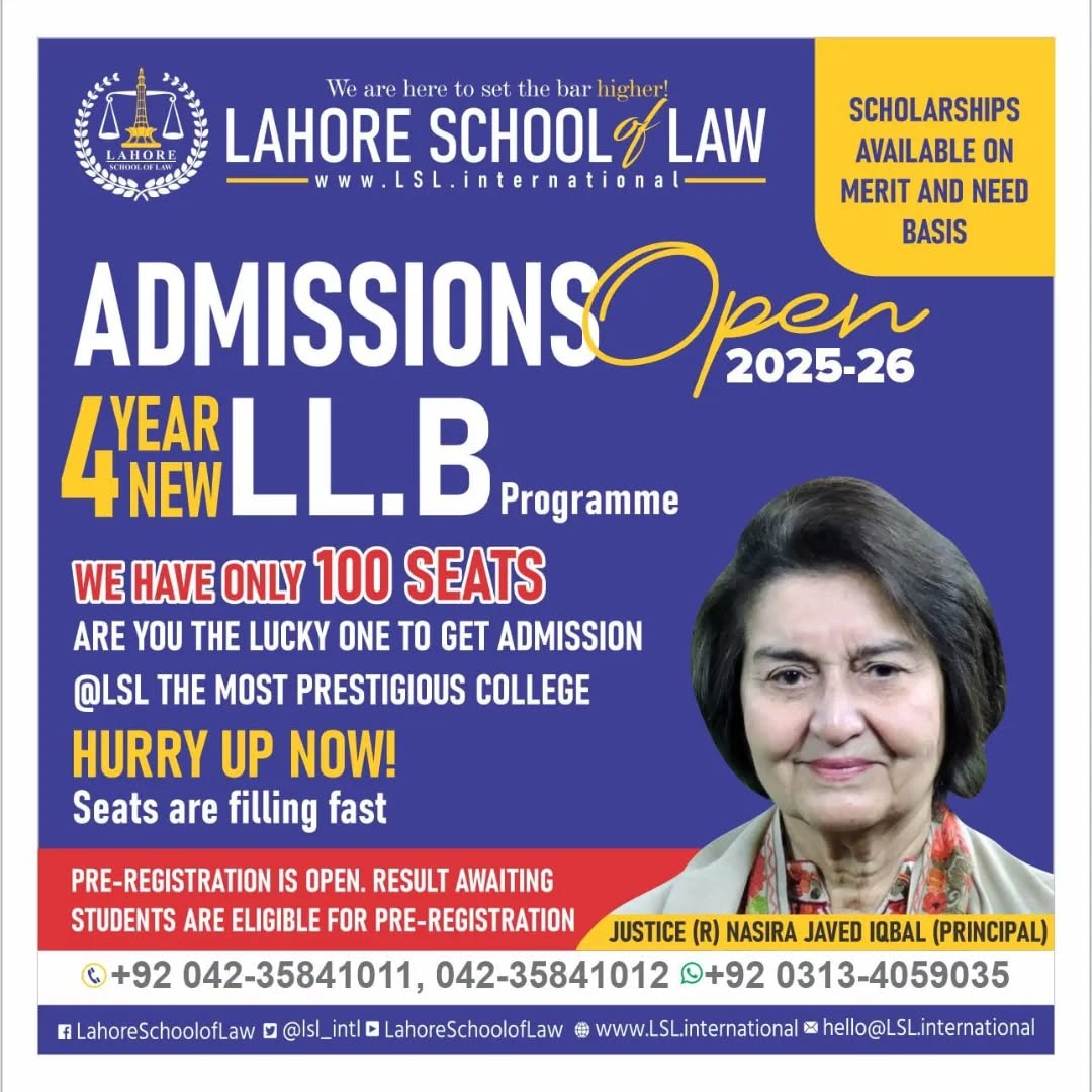 lahoreschooloflaw Facebook ad from Sep 13, 2025