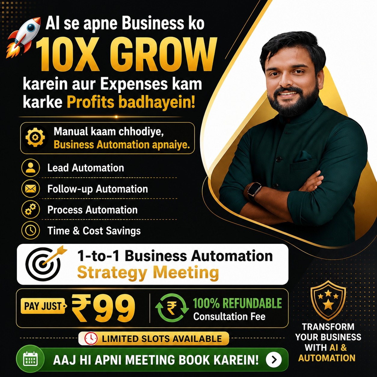 Anurag Dangi Facebook ad: Upgrade to Smart AI Business Automation Systems