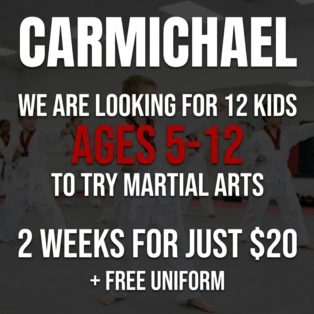 Carmichael Academy - Family Taekwondo Facebook ad: Family Martial Arts!