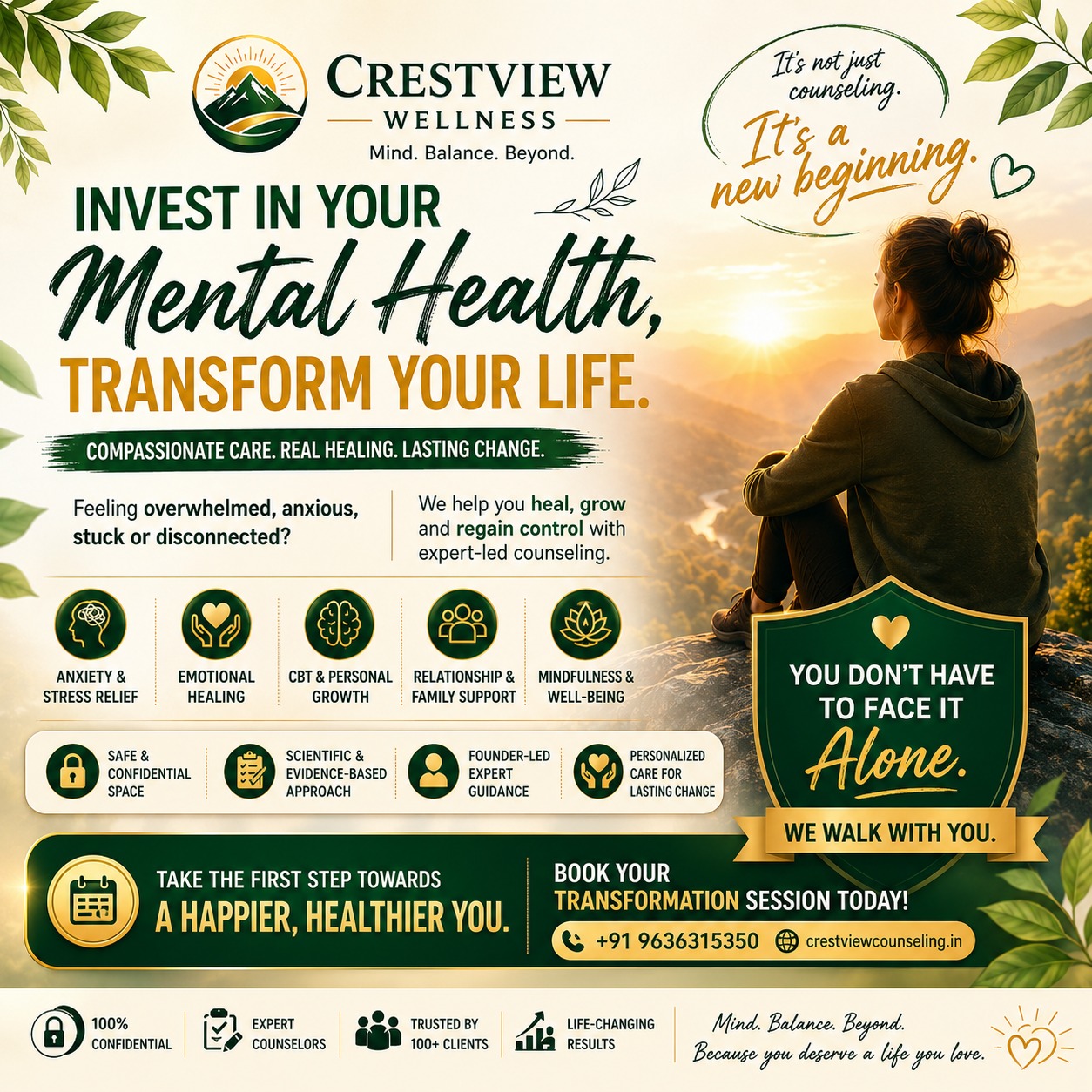 Crestview Counseling Facebook ad: Your Mind Deserves Care Too