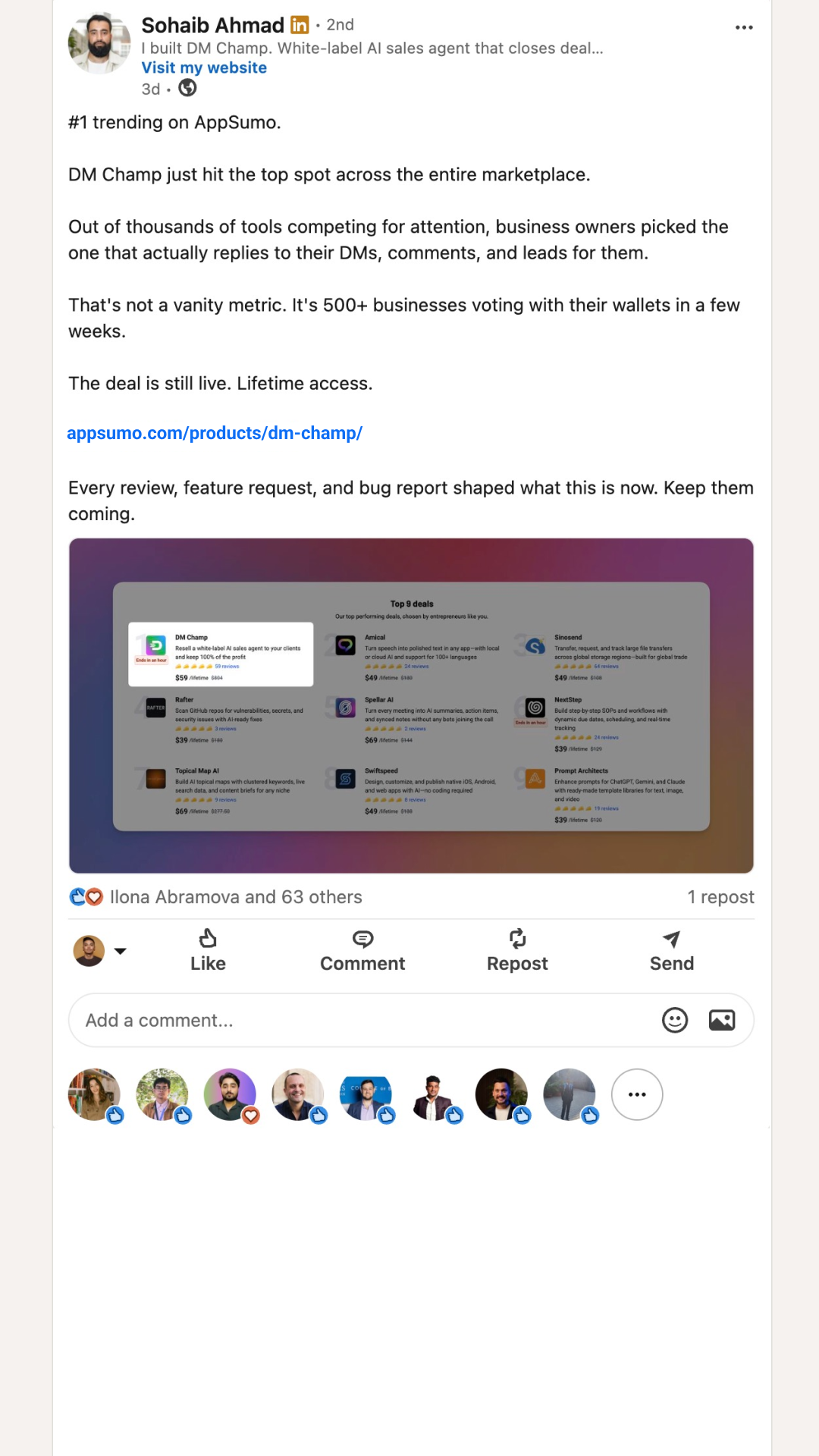 AppSumo Facebook ad