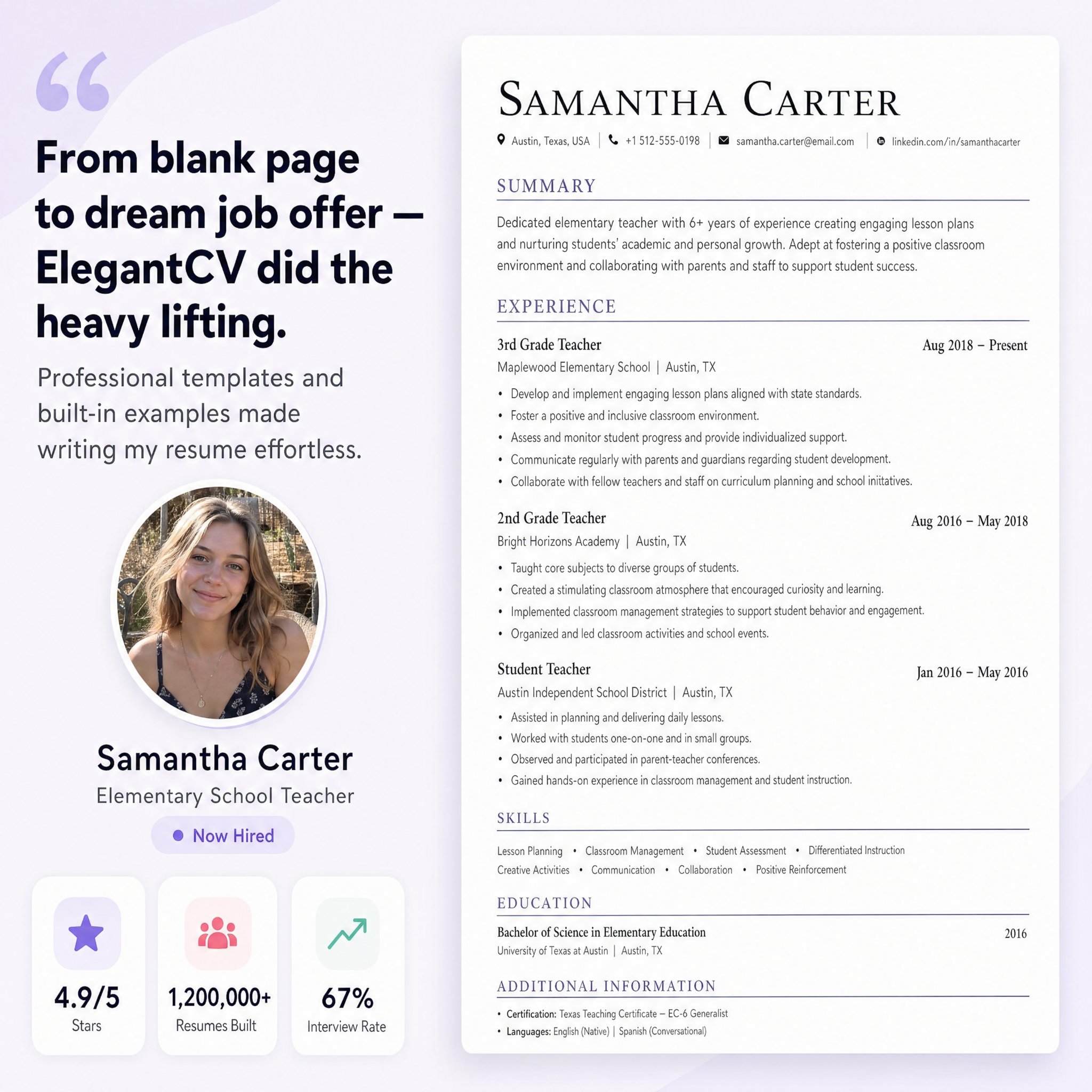 Elegant CV Facebook ad