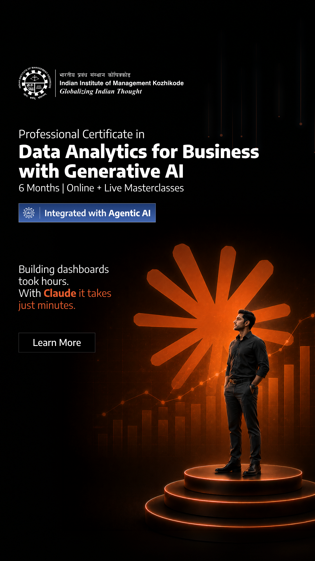 IIM Kozhikode Data Analytics for Business with Generative AI Facebook ad from Jul 17, 2026
