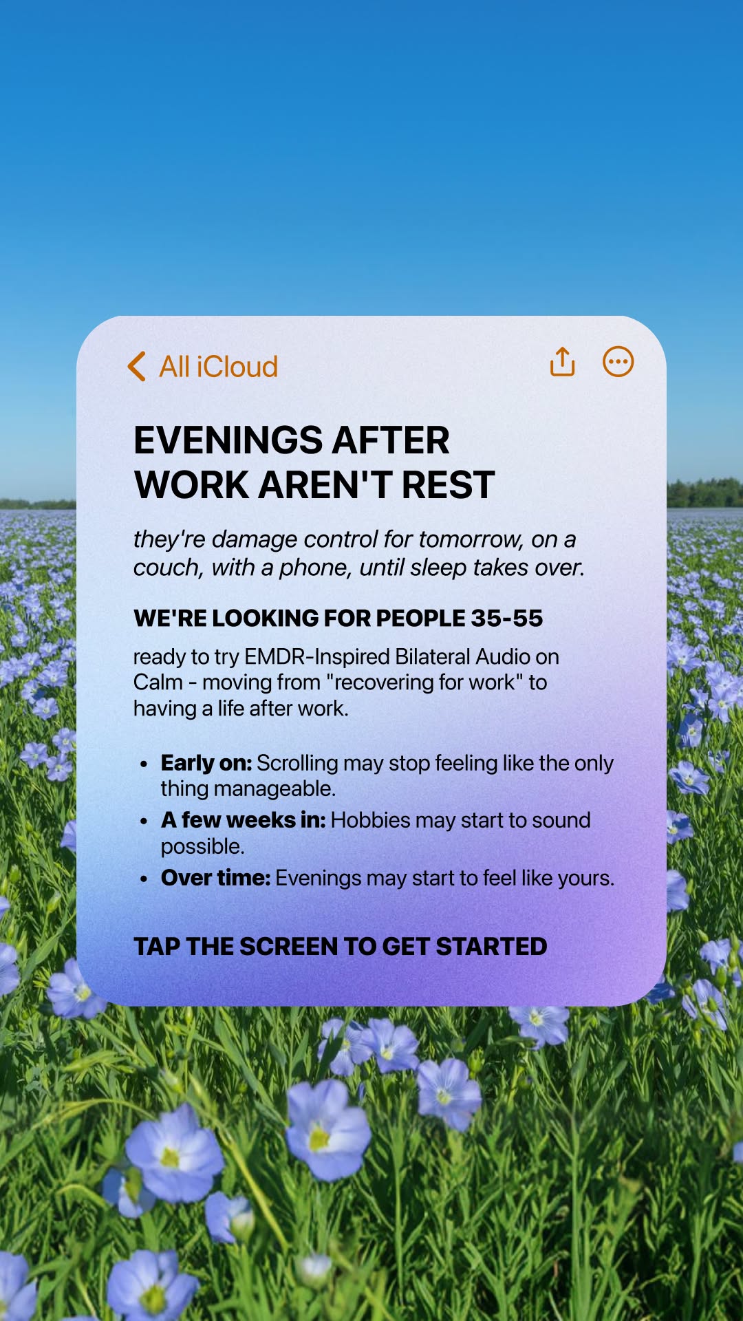 Calm Facebook ad