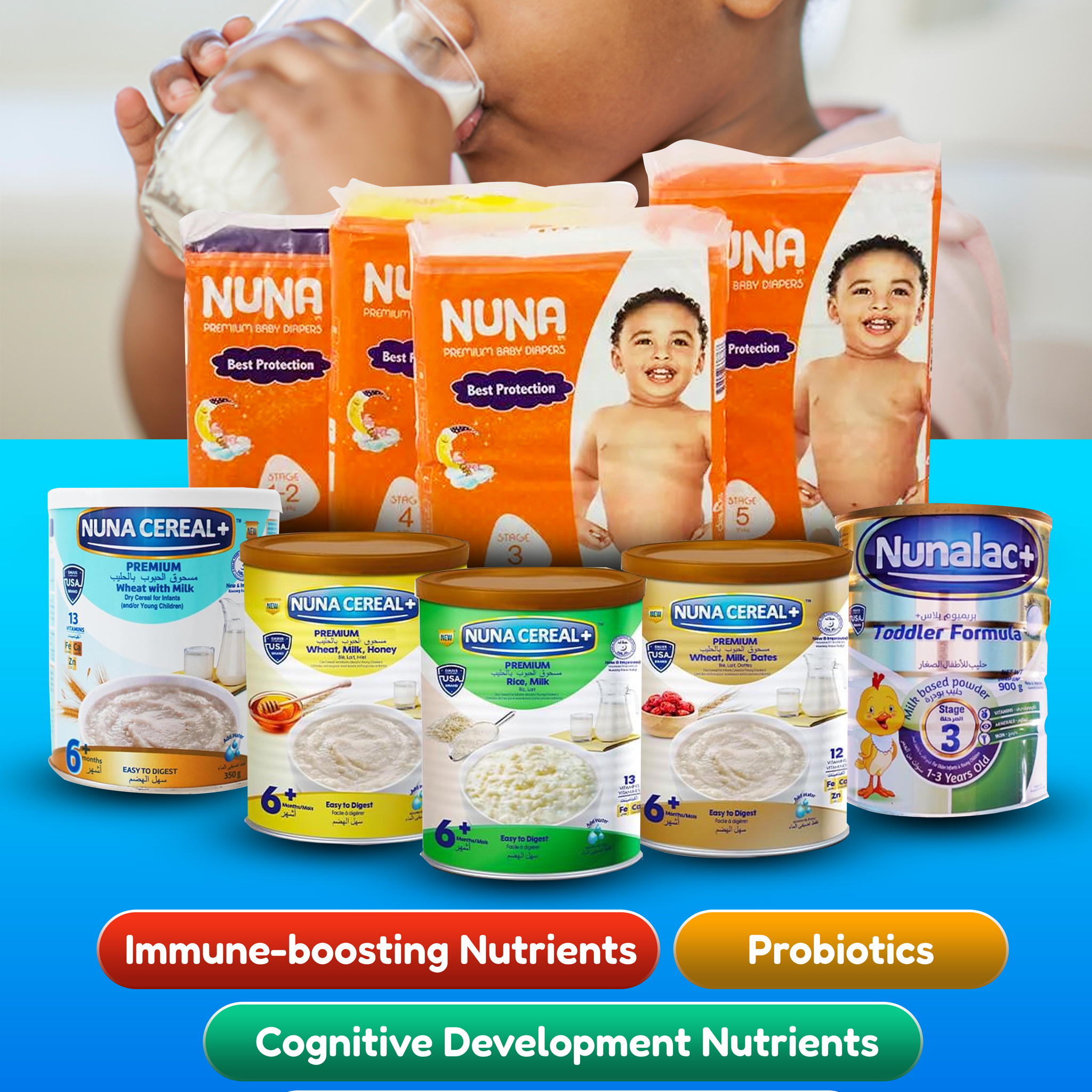 Nunalac Premium+ Liberia Facebook ad: USA BRAND TODDLER FORMULA MILK