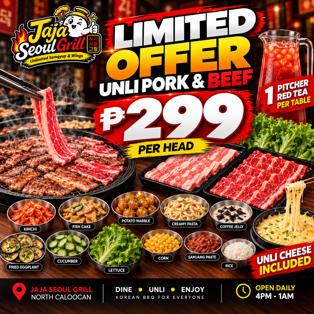 Jaja Seoul Grill Unlimited Samgyup & Wings Facebook ad: Limited time promo!