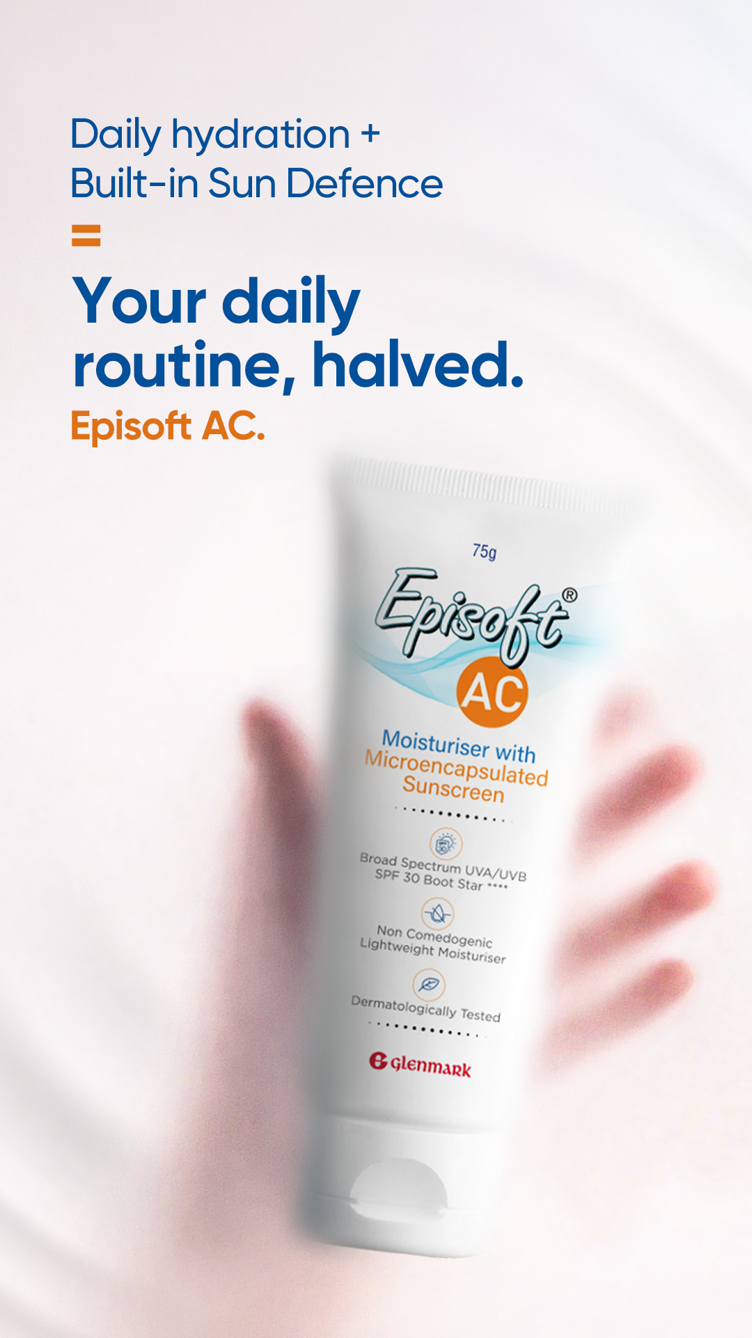 Episoft Facebook ad: Still using moisturiser and sunscreen separately?