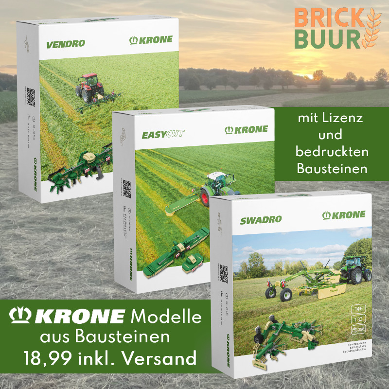 MunichBricks.de Inh. Niklas Schur Facebook ad: KRONE Ernte-Bundle Klemmbausteine, Traktorenwelt Modellbau