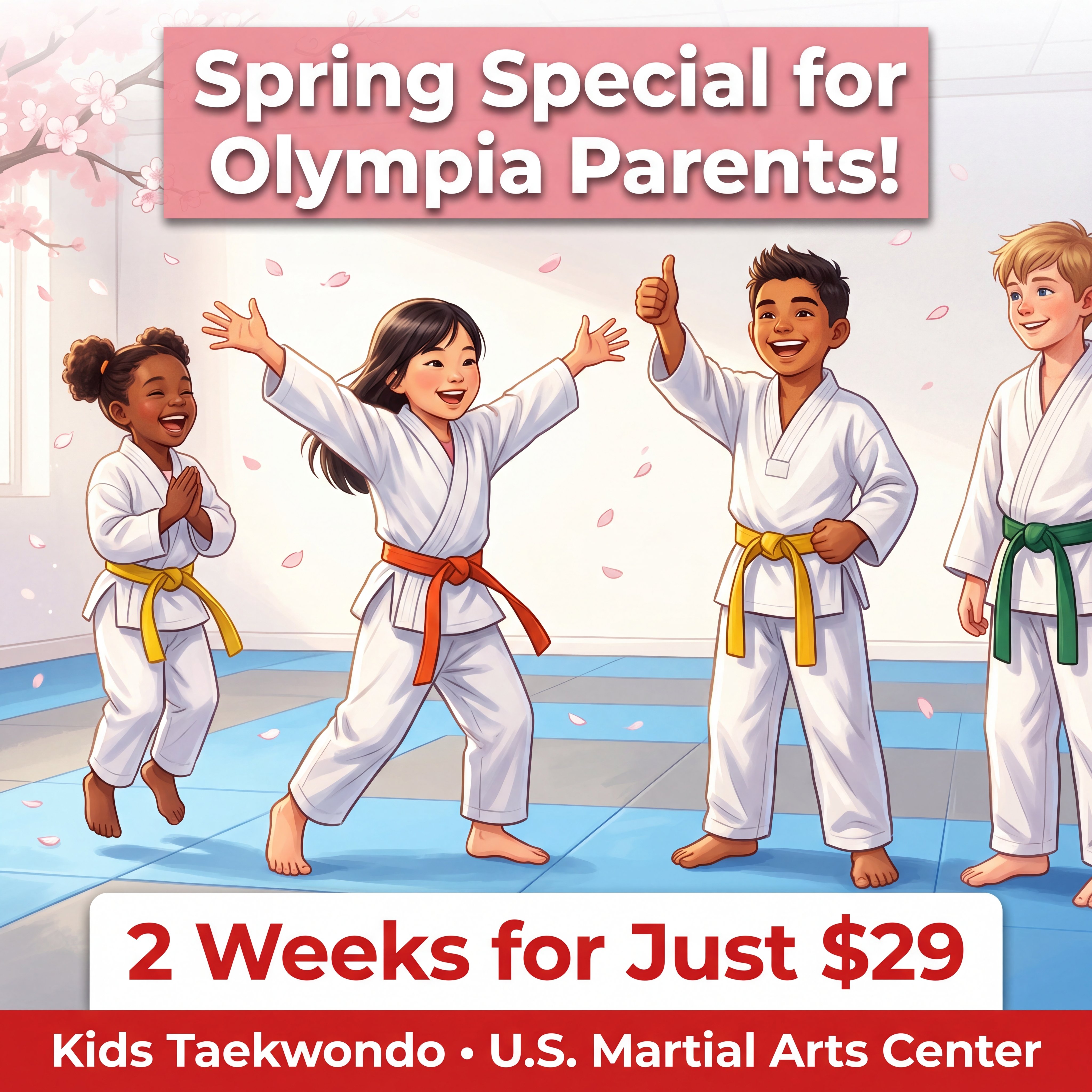U.S. Martial Arts Center Facebook ad: Spring Kickstart, 2 Weeks for $29