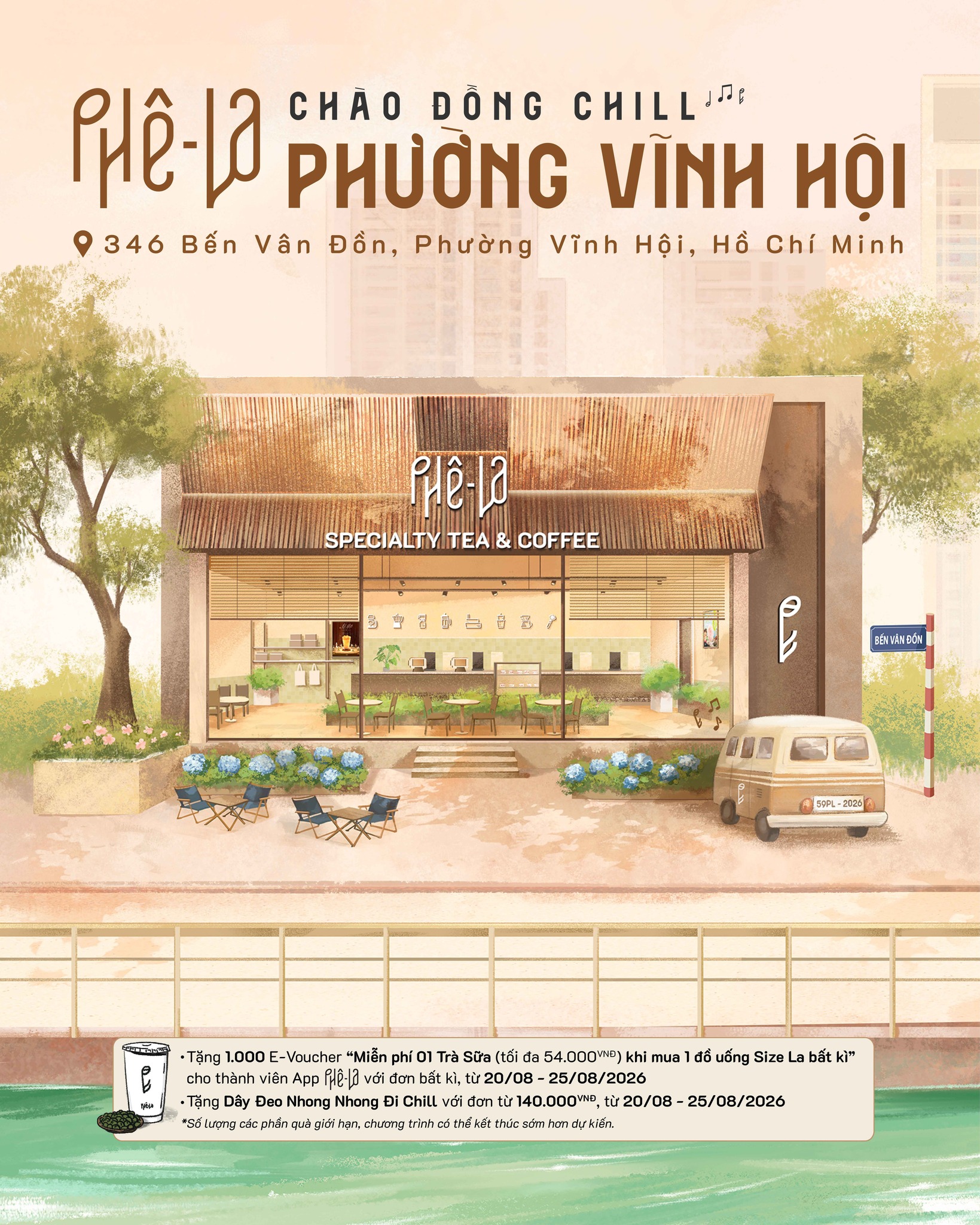 Phê La Facebook ad: Phê La Bến Vân Đồn chào Đồng Chill…
