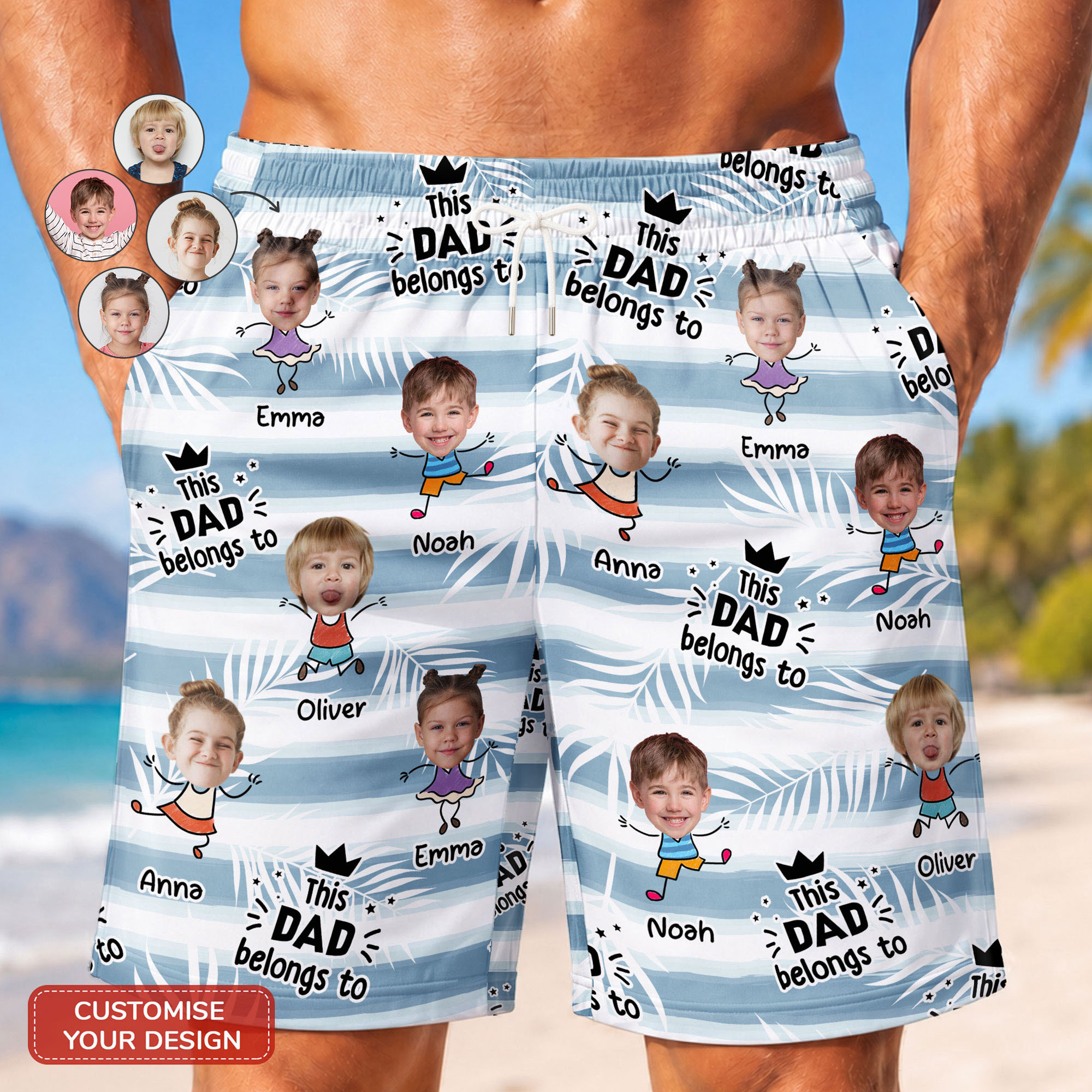Custom Chic - Gifts UK Facebook ad: Personalised Hawaiian Beach Shorts